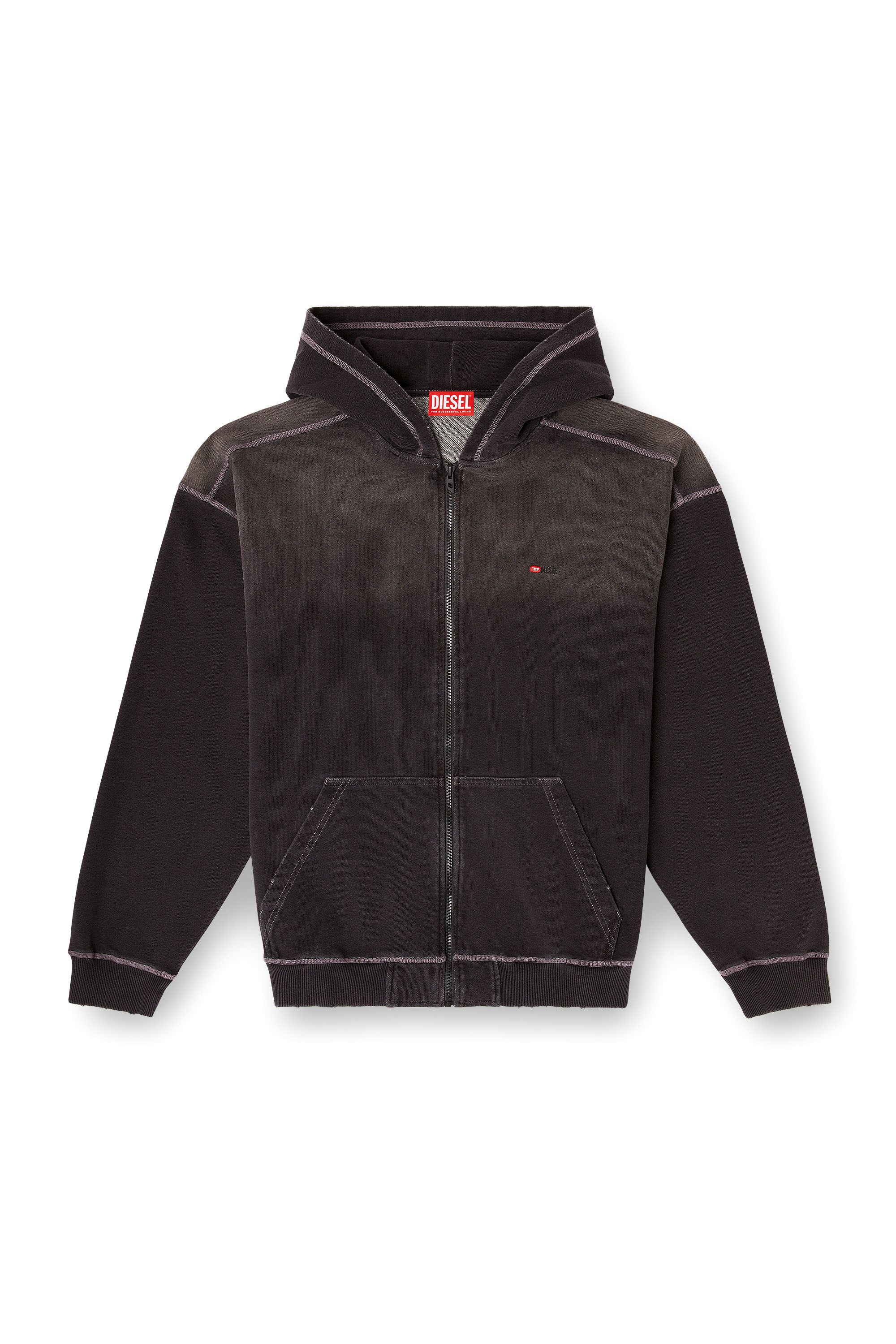 Diesel - S-BLAXTO-HOOD-ZIP, Male's ジップアップパーカー in グレー - 2