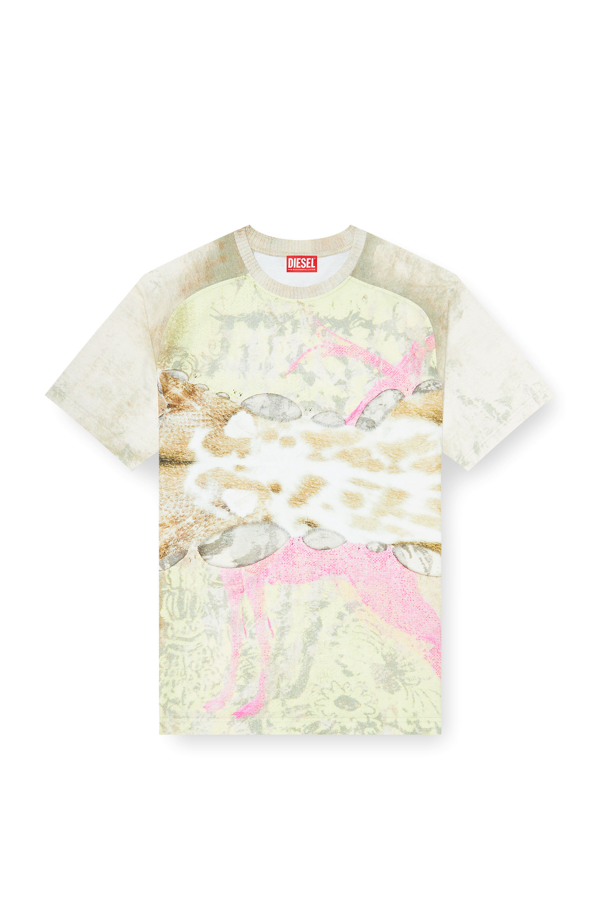 Diesel - T-CLINT, Male's T-shirt with animal print in グレー - 2