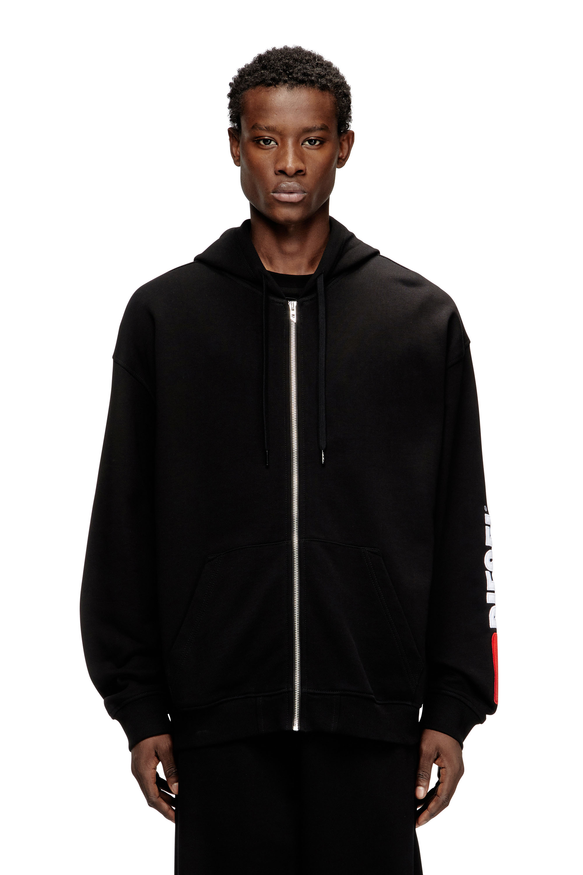 Diesel - S-BOXT-ZIP-HOOD-DIV, Male's ジップアップパーカー in ブラック - 1
