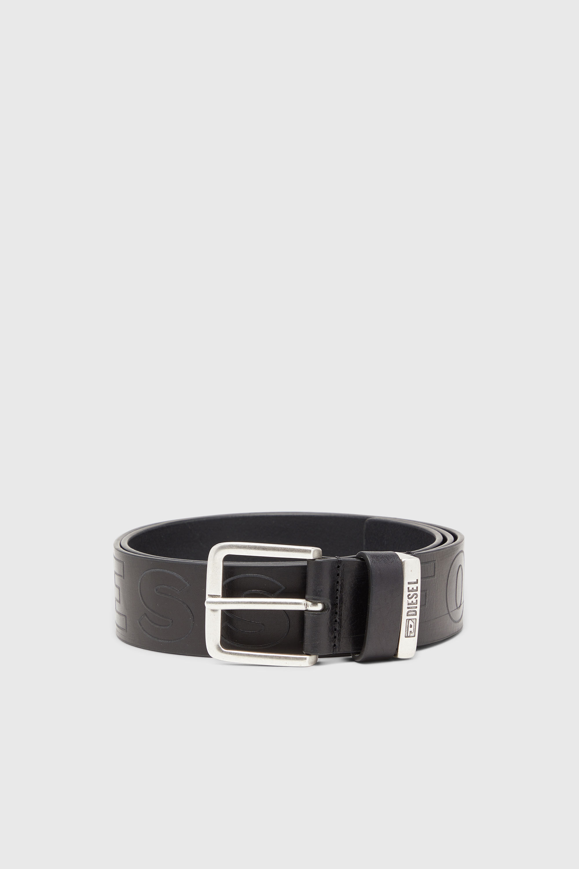 Diesel - B-FSL-OUTLINE, Male's レザーベルト in ブラック - 1