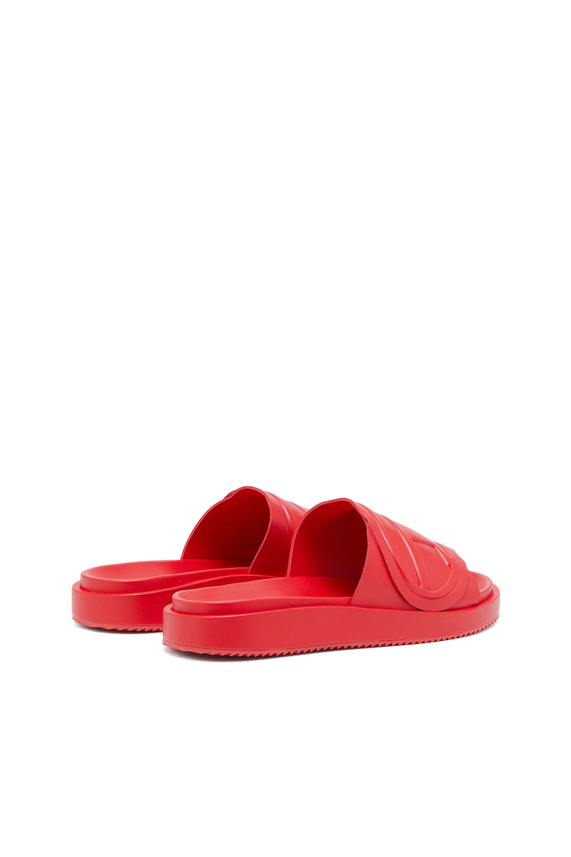 Diesel - SA-SLIDE D OVAL, Unisex's Sa-Slide D-PU slides with embossed Oval D in レッド - 3