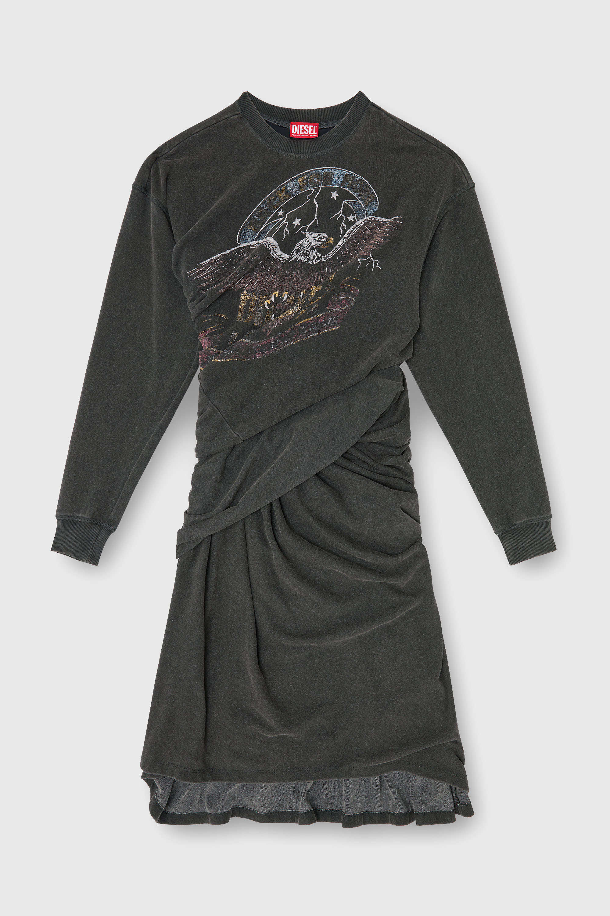 Diesel - D-NENCY, Female's Sweatshirt dress with concert graphics in null - 2