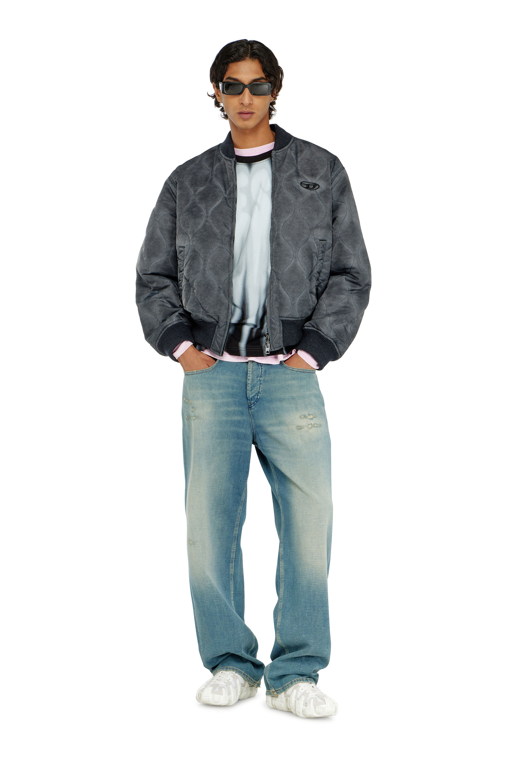 Diesel - T-BOXT-AA1, Male's Tシャツ in ホワイト/ブラック - 1
