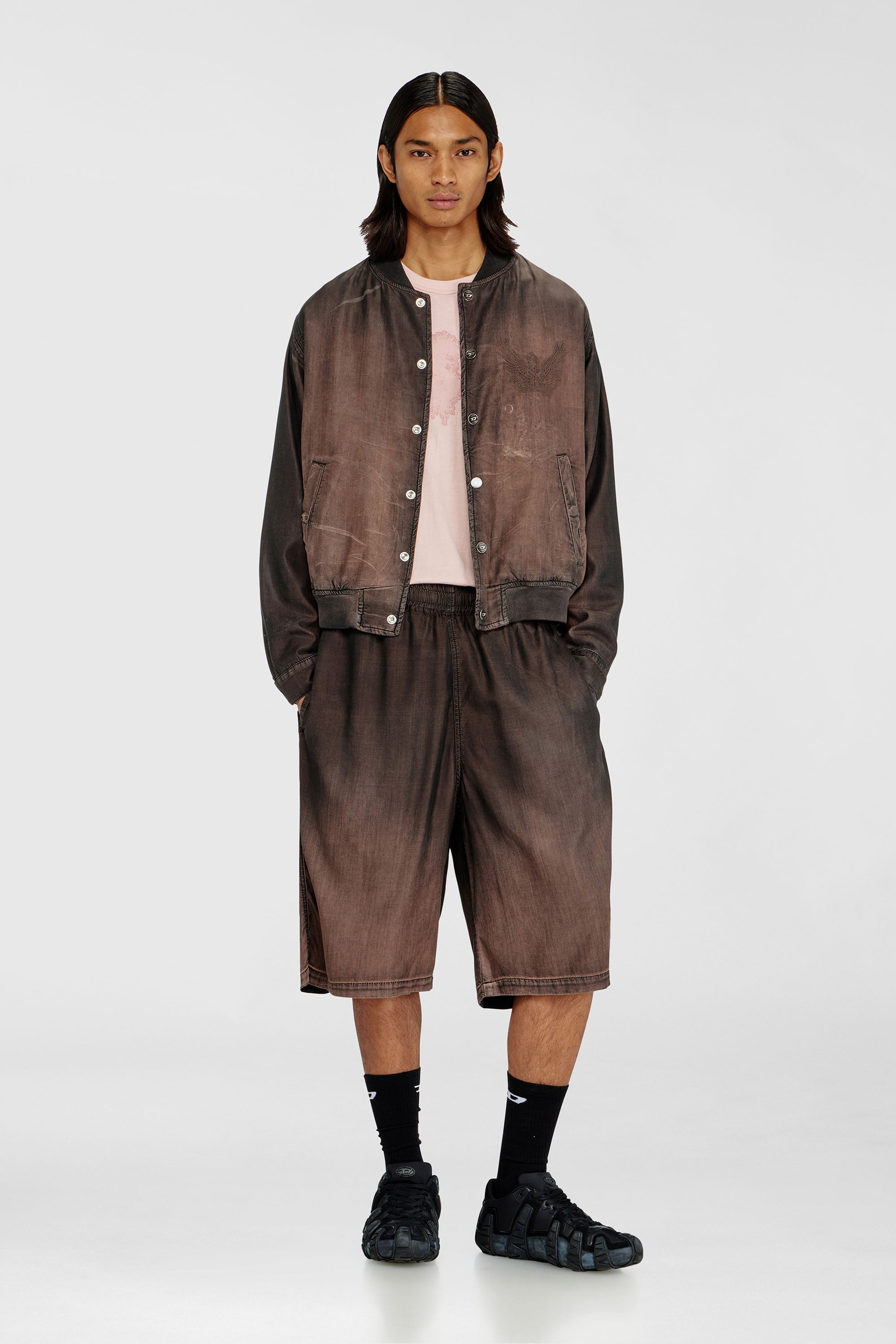 Diesel - D-RODER-SHORT-S, Unisex's デニムショートパンツ in ブラウン - 1