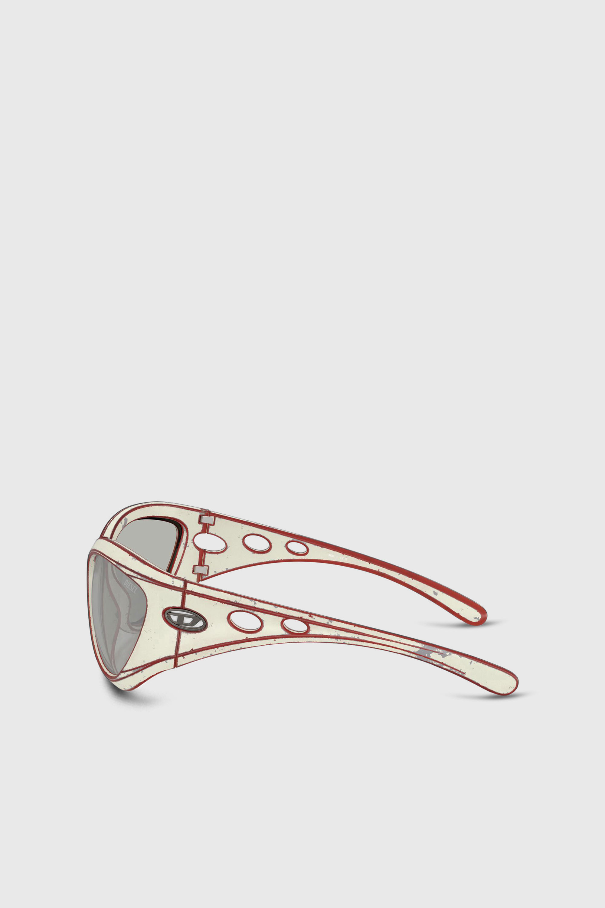 Diesel - 0DL3007U, Unisex's Cat-eye style sunglasses in ホワイト/グレー - 2