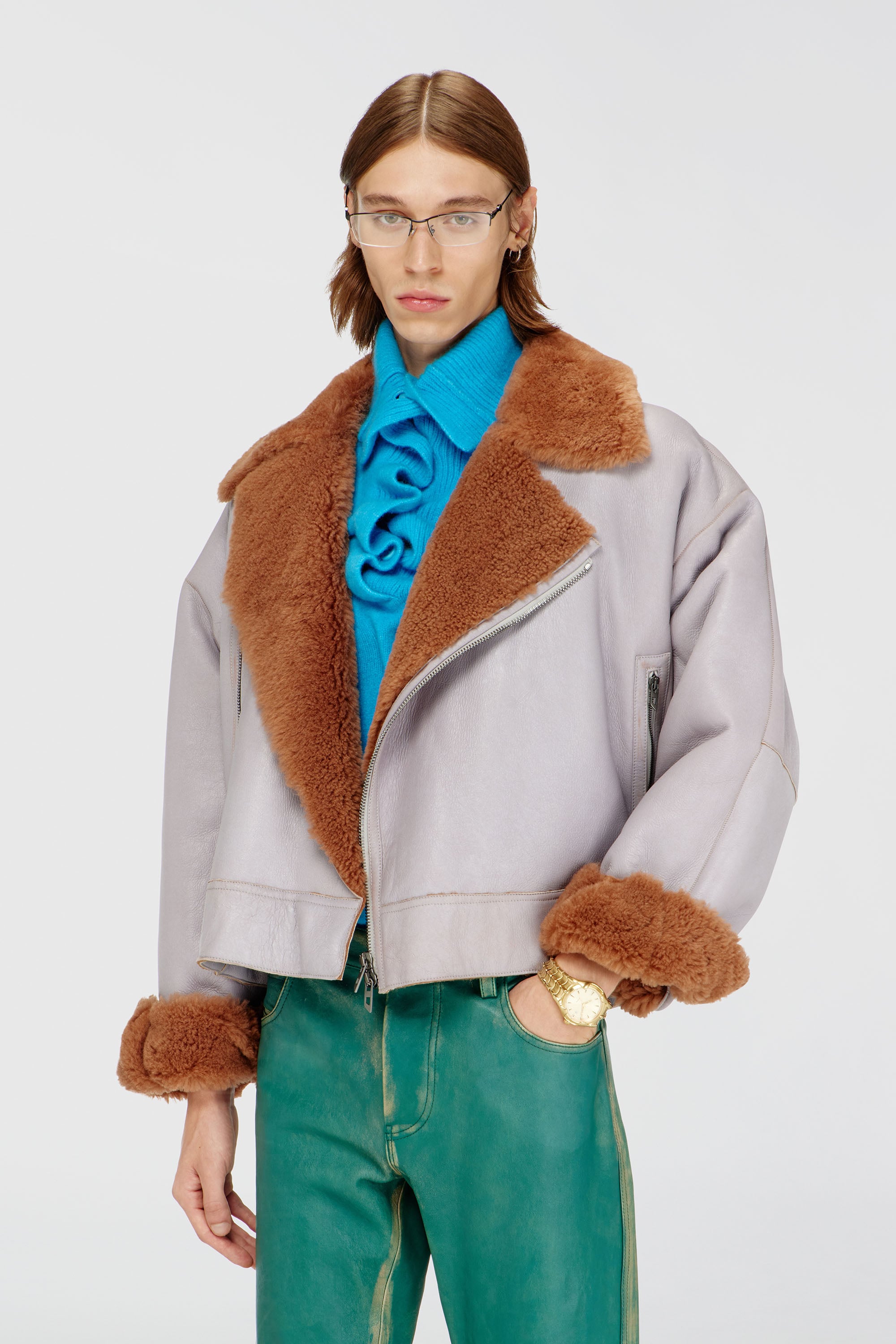 Diesel - L-MONT, Male's Shearling leather jacket in null - 1