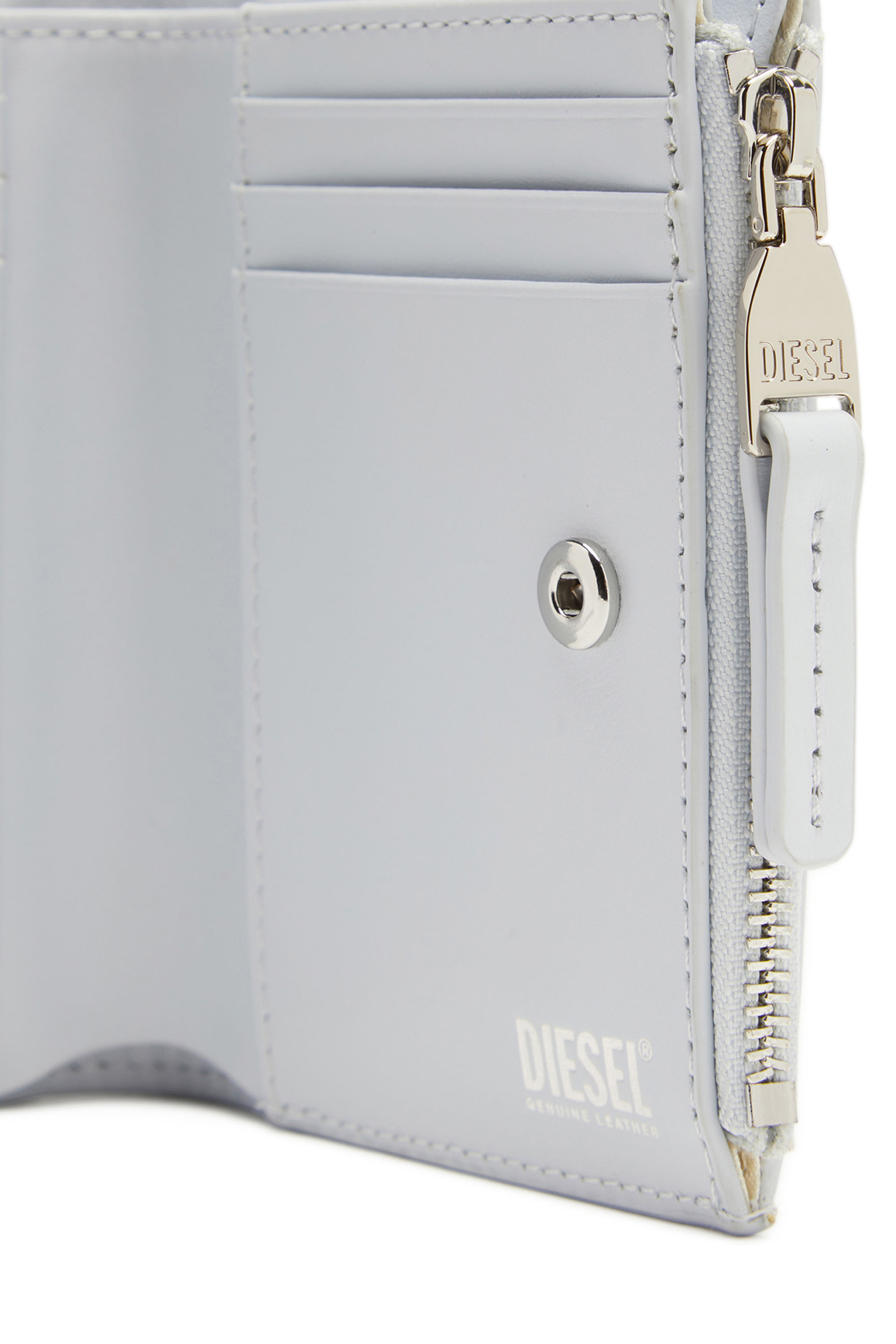 Diesel - 1DR BI-FOLD ZIP II, Female's Small wallet in pastel leather in ライトブルー - 4