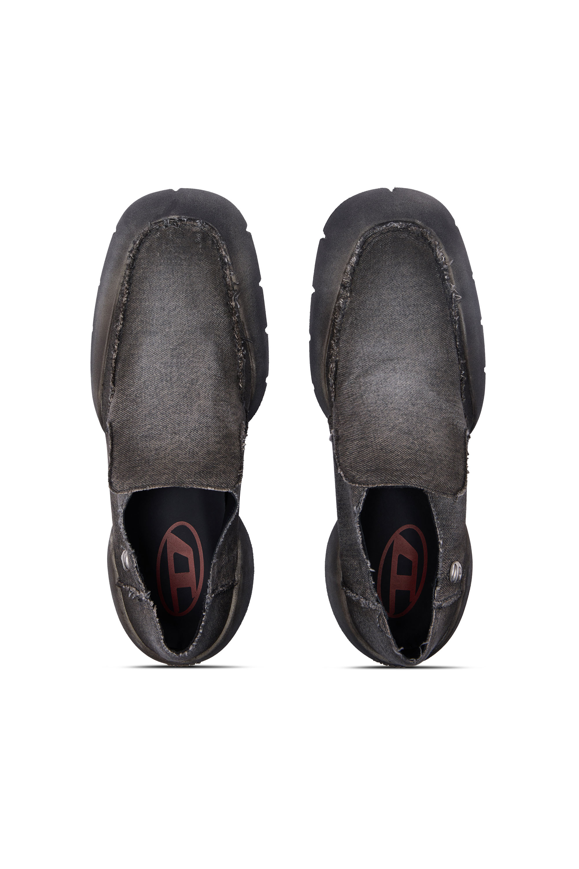 Diesel - D-MATHIEU SC, Male's D-Mathieu-Washed denim loafer with rubber sole in グレー - 5