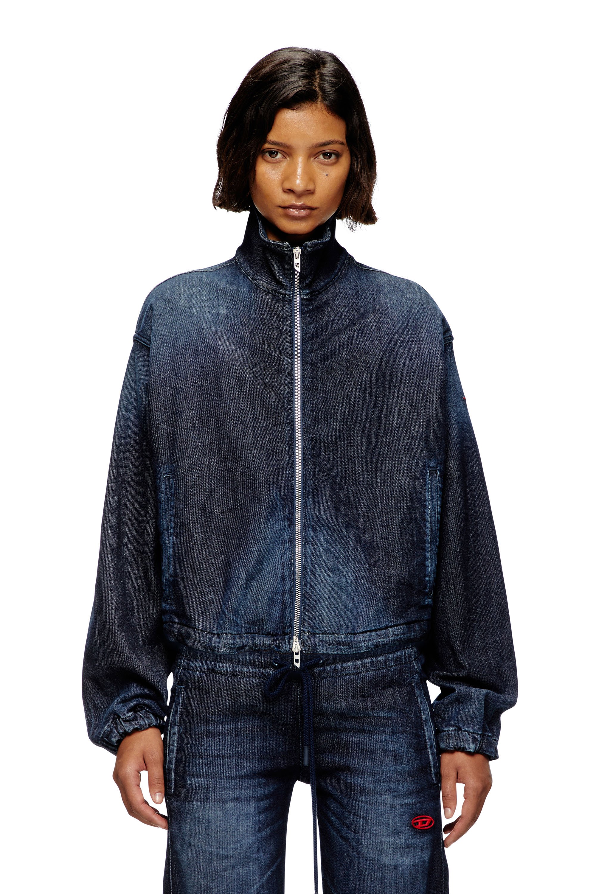 Diesel - DE-SANDERZ JOGG, Female's High-neck JoggJeans jacket in ダークブルー - 1