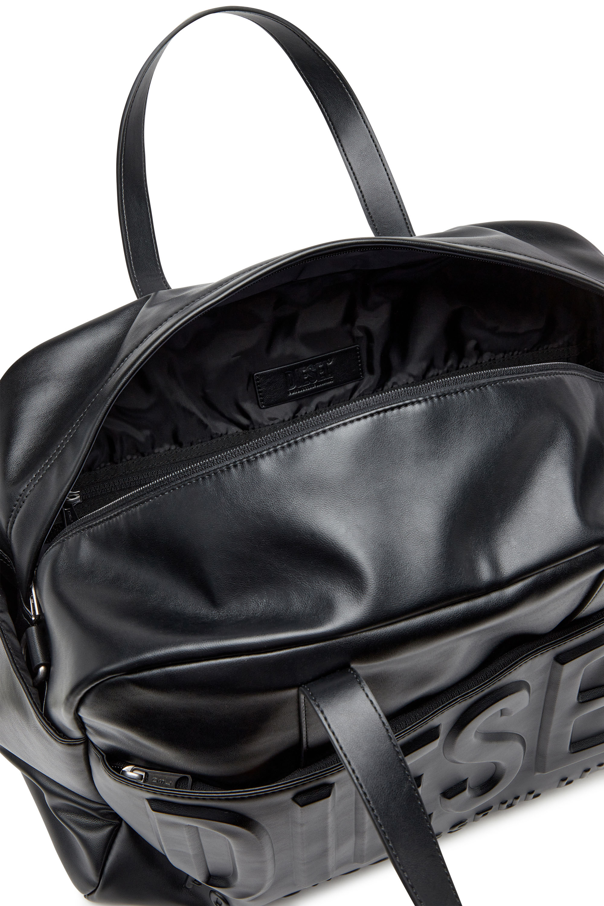 Diesel - DSL 3D DUFFLE L X, Male's Dsl 3D L-Duffle bag with extreme 3D logo in ブラック - 5