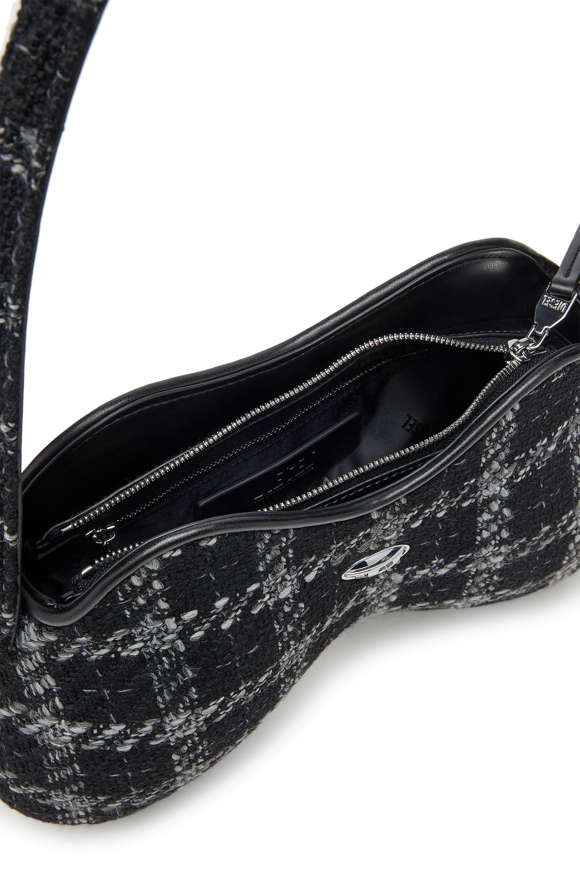 Diesel - DOUBLE-D SHOULDER, Female's Double-D-Shoulder bag with houndstooth motif in ブラック - 5