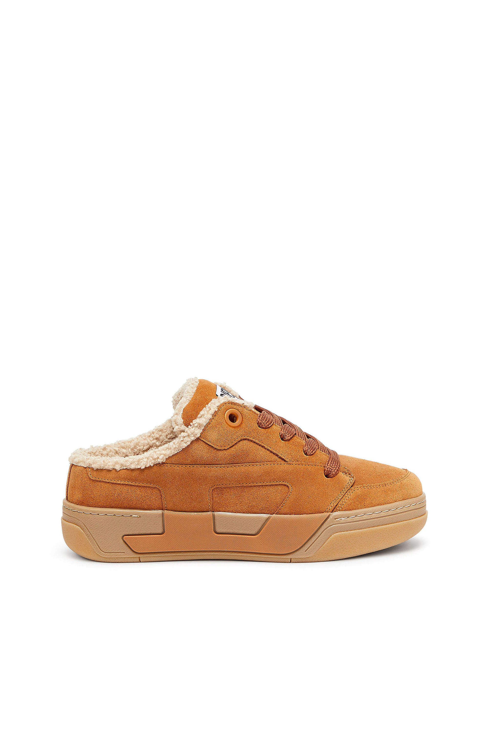 Diesel - S-D-OLLIE MULE W, Female's S-D-Ollie - Sneakers in suede with fluffy lining in ブラウン - 1