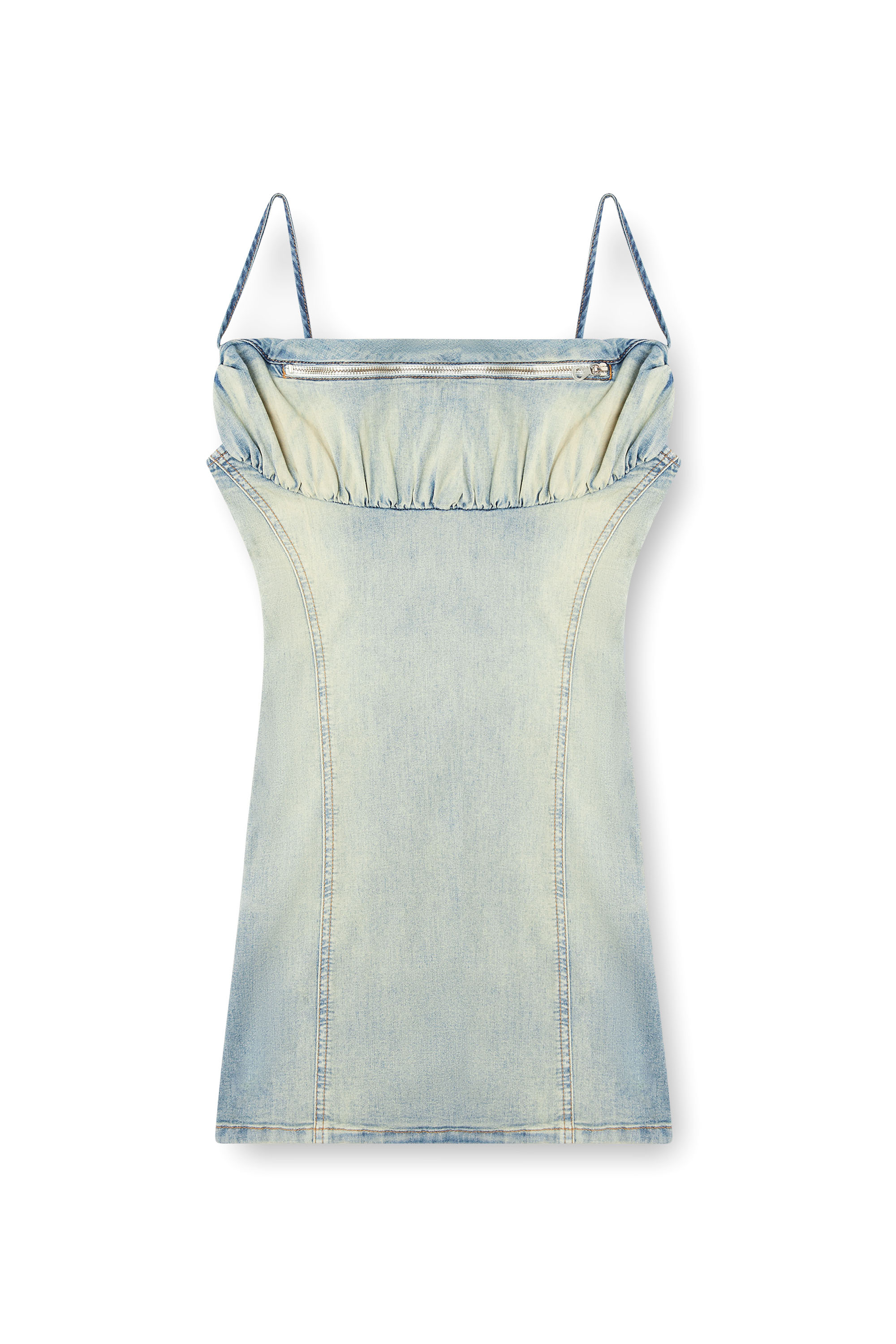 Diesel - DE-ELLIT-S, Female's Denim dress with belt bag detailing in ライトブルー - 3