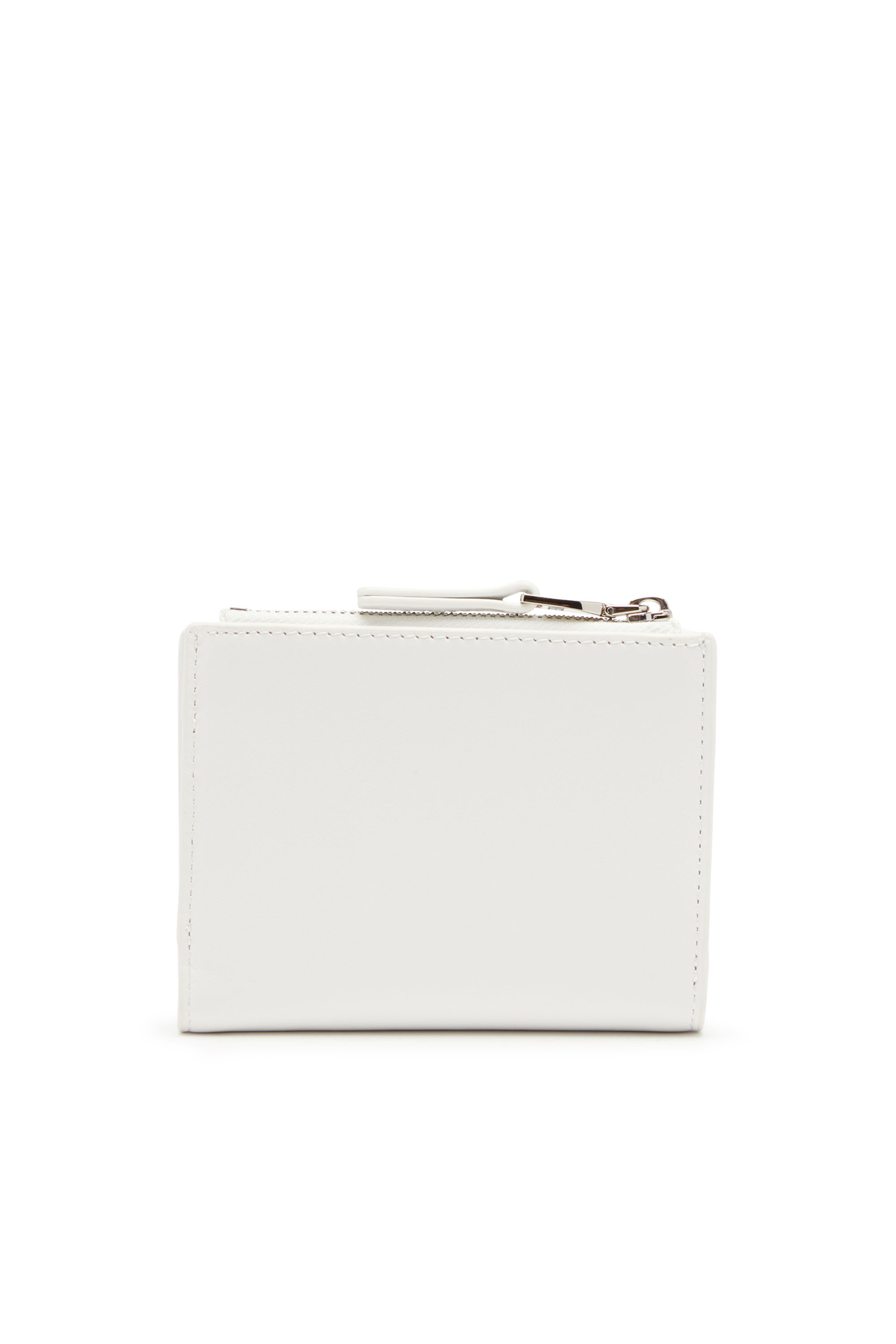 Diesel - 1DR BI-FOLD ZIP II, Female's Small leather wallet with logo plaque in ホワイト - 2