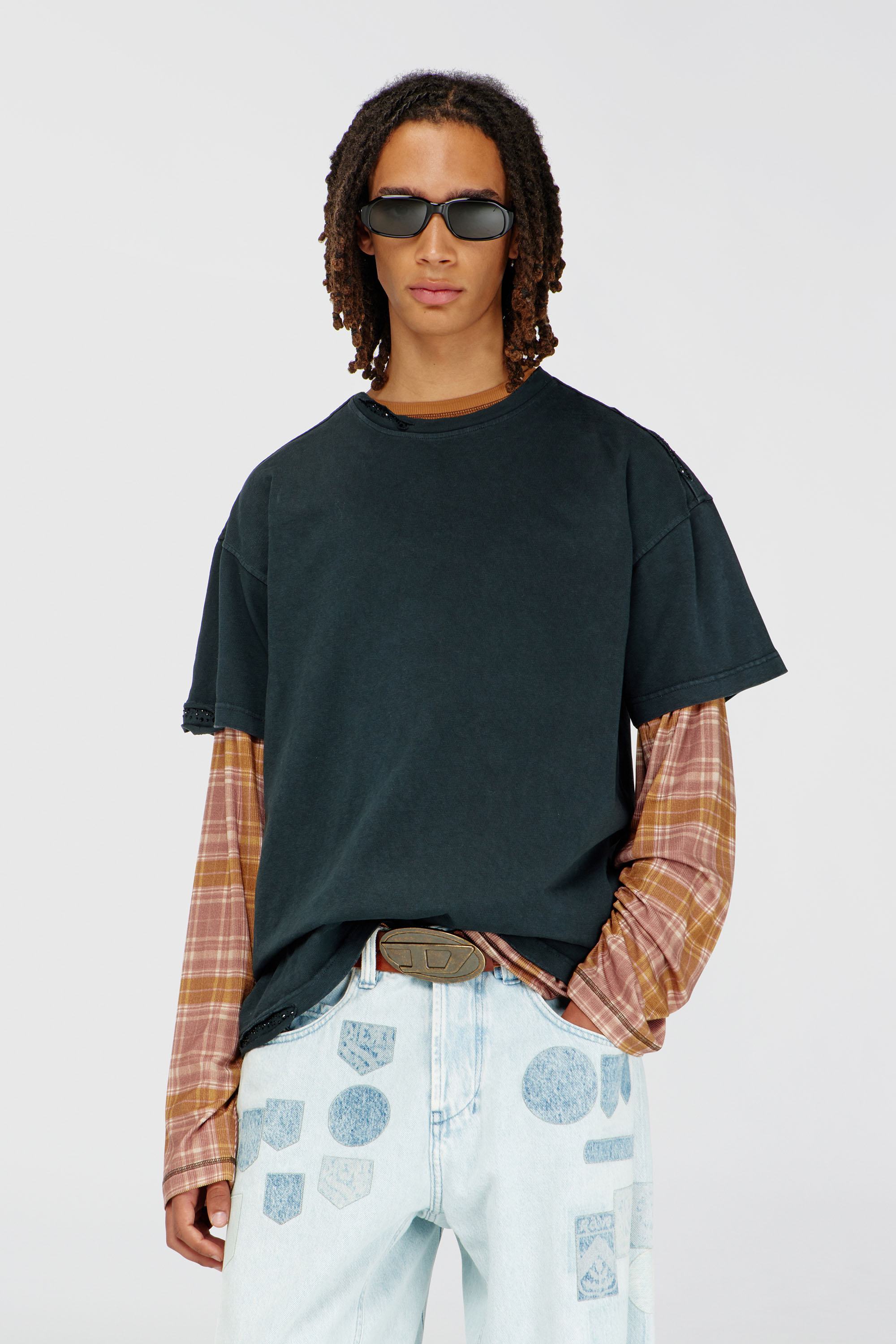 Diesel - T-NORM-CRYSTALS, Male's Tシャツ in ブラック - 1