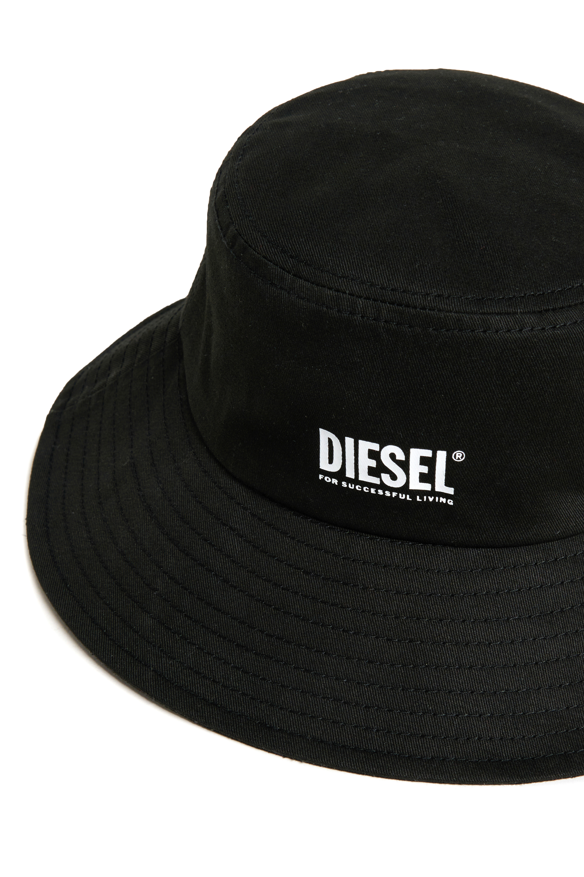 Diesel - FCURTY, Female's Bucket hat in cotton with wide brim in ブラック - 3