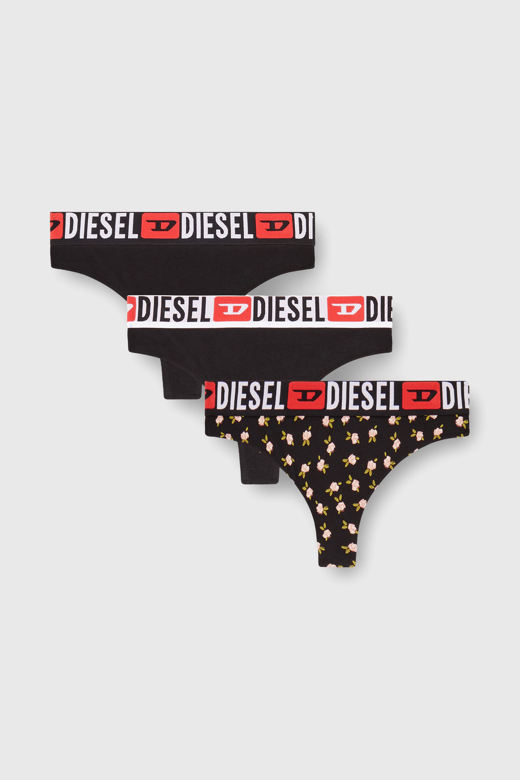 Diesel - UFST-STARS-THREEPACK, Female's ソングショーツ 3枚パック in ブラック - 2