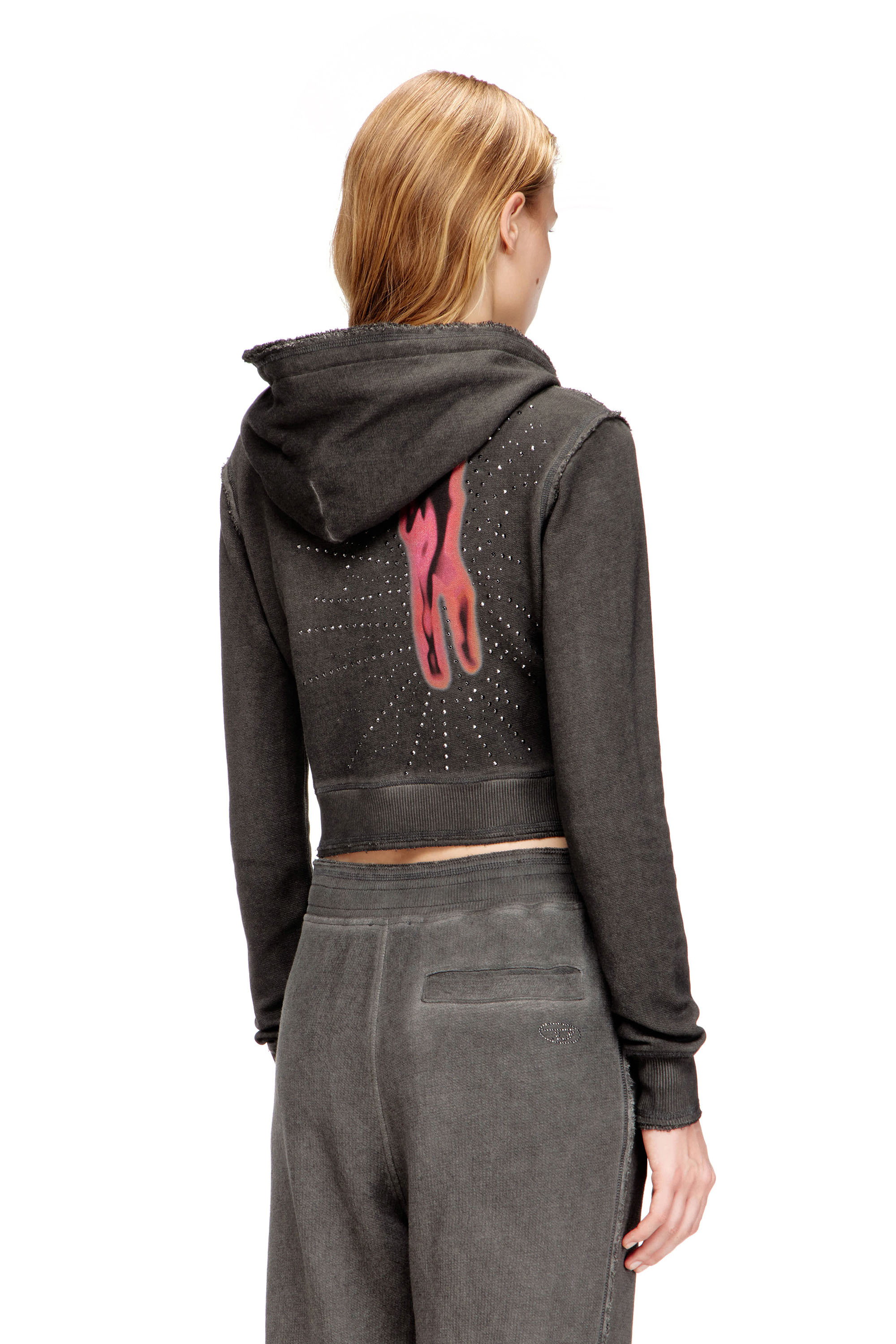 Diesel - F-SLIMMY-HOOD-S3, Female's プルオーバーパーカー in グレー - 4