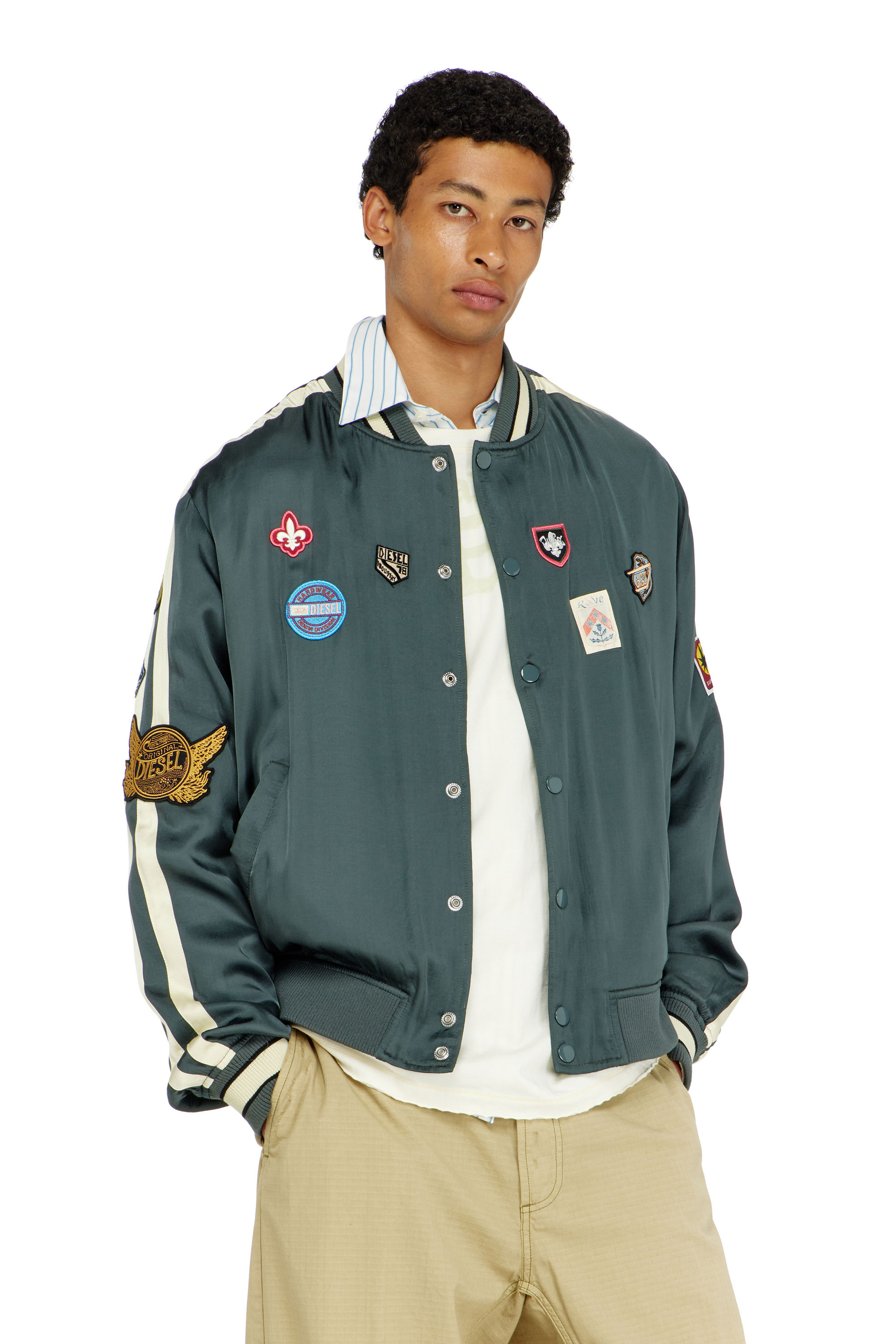Diesel - J-ANNU, Male's ジャケット in ダークグリーン - 3