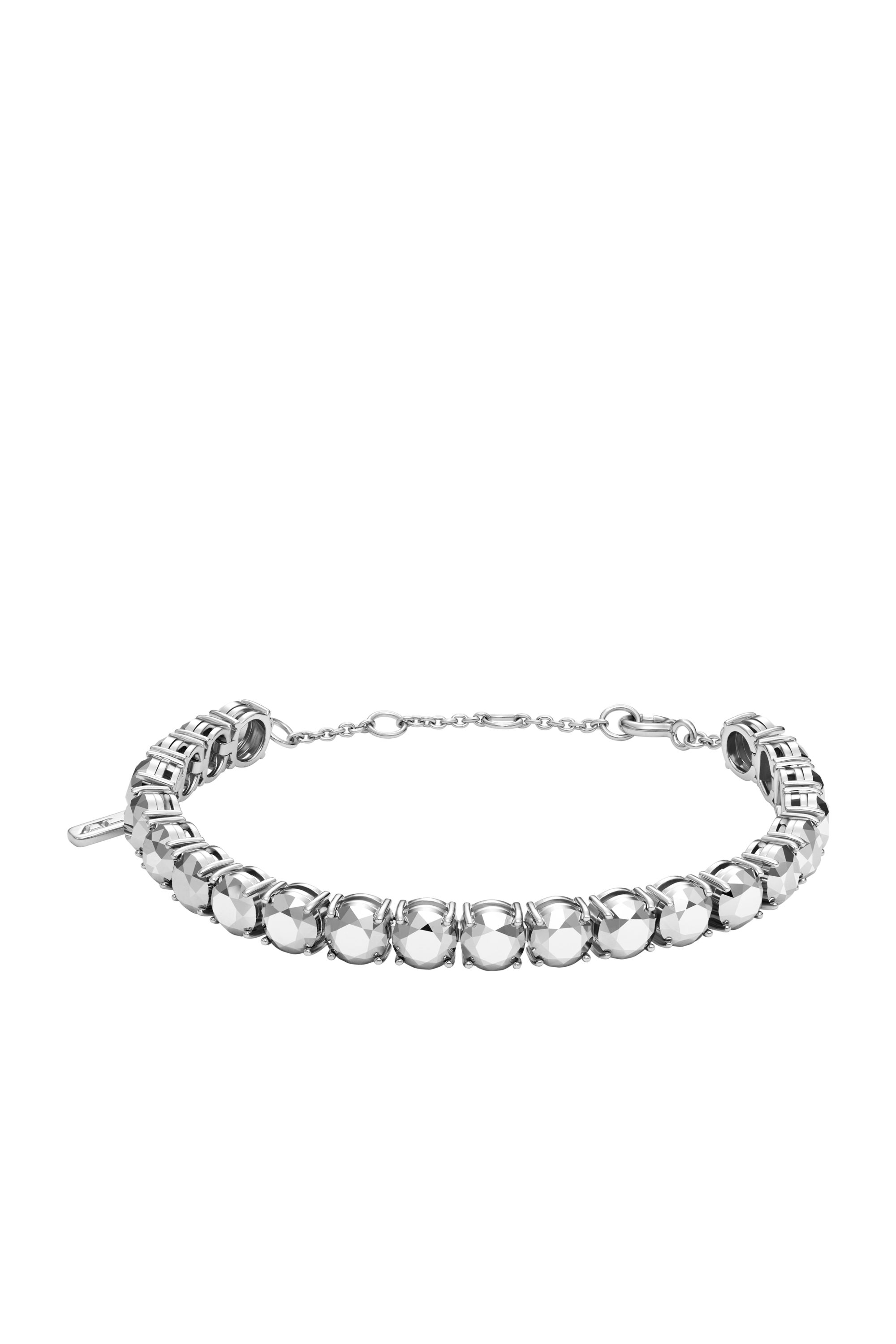 Diesel - DL1354040 STERLING SILVER JEWEL, Unisex's Sterling Silver Diamond Cut Bracelet in シルバー - 1