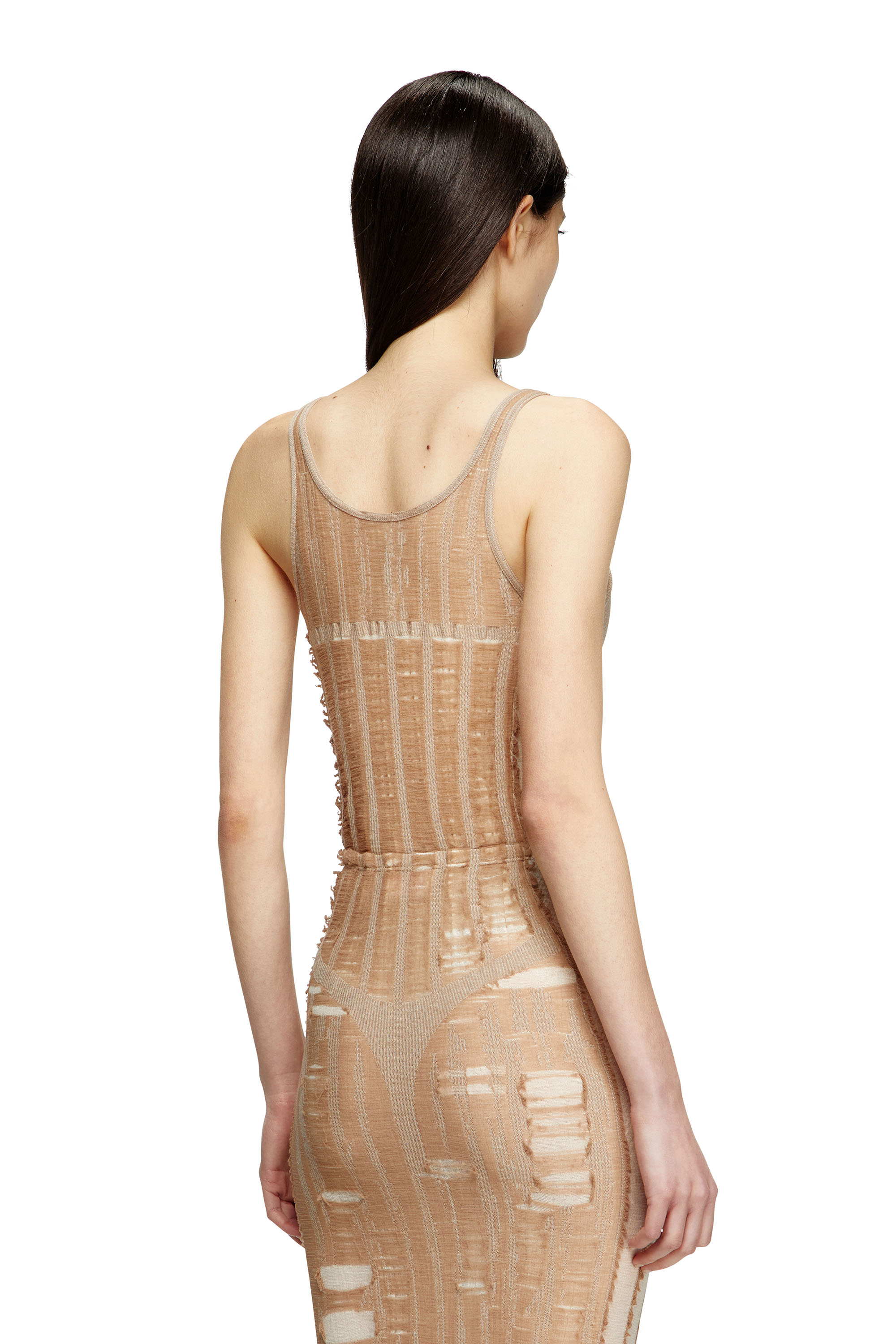 Diesel - M-CALIPSO-BODY, Female's Seamless bodysuit with lingerie illusion in ベージュ - 4