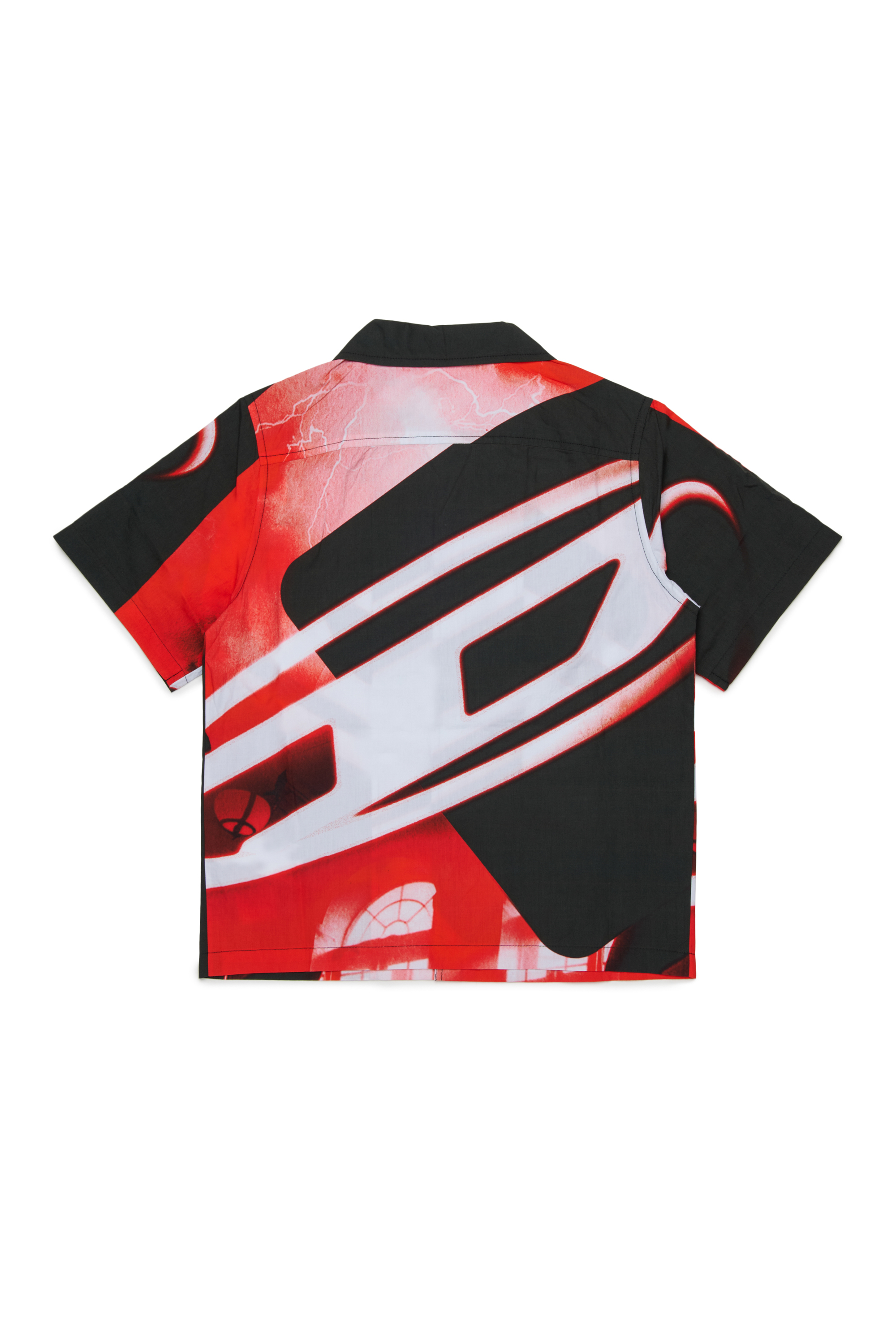 Diesel - MCIOND, Male's Cotton shirt with all-over blurred print in ブラック - 3