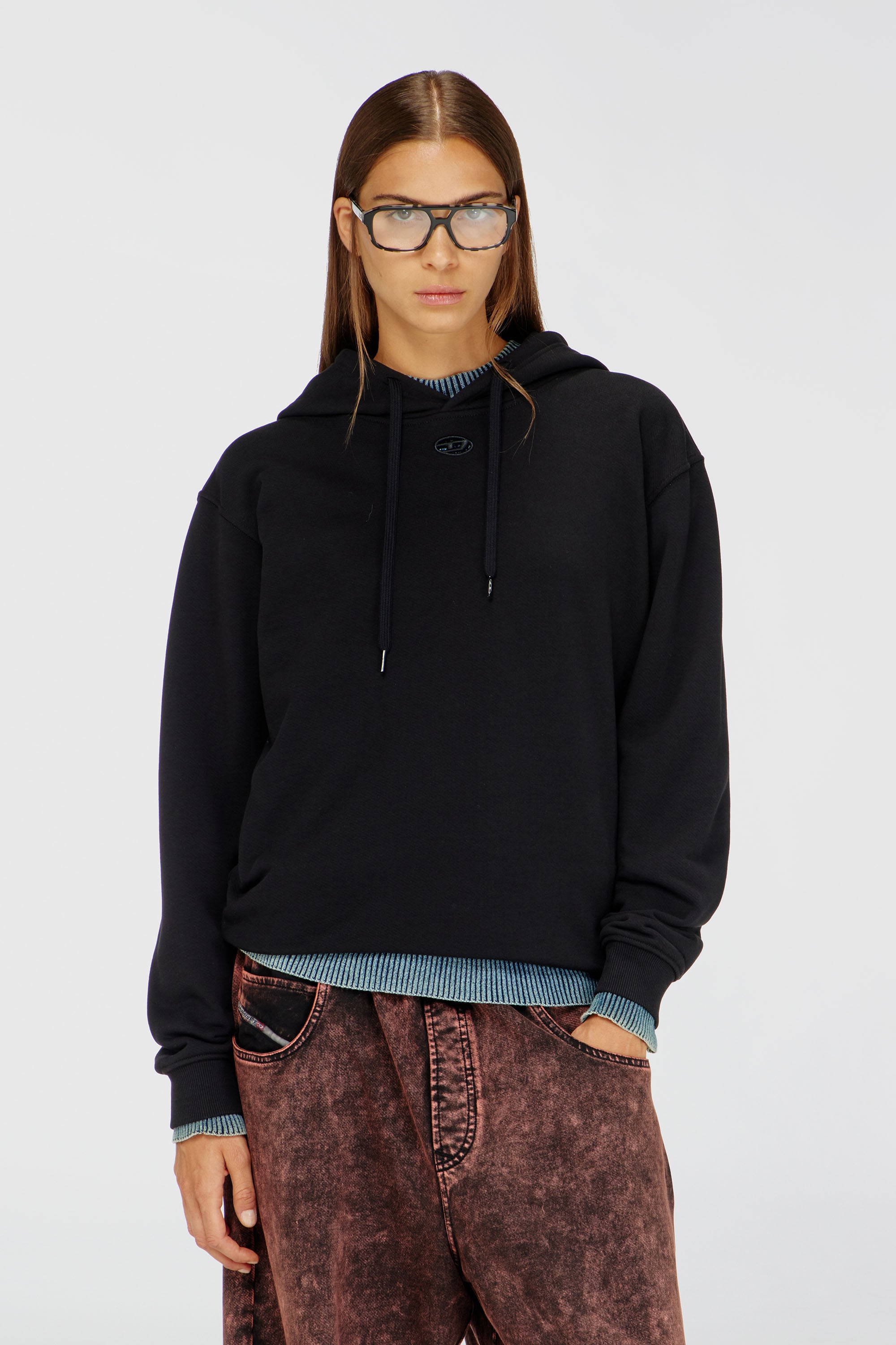 Diesel - F-NORMY-HOOD-OD, Female's プルオーバーパーカー in ブラック - 1