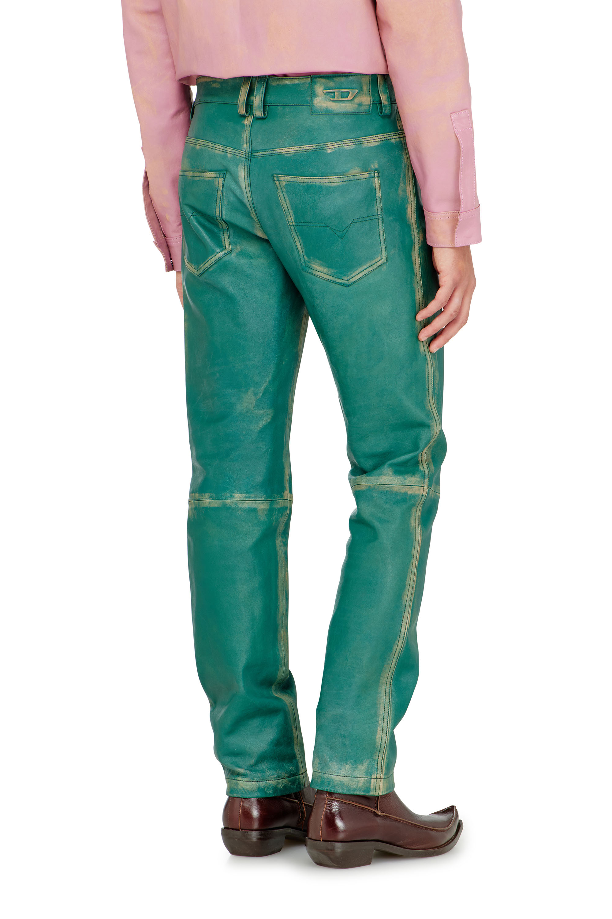 Diesel - P-OCKET, Male's Pants in treated leather in null - 4