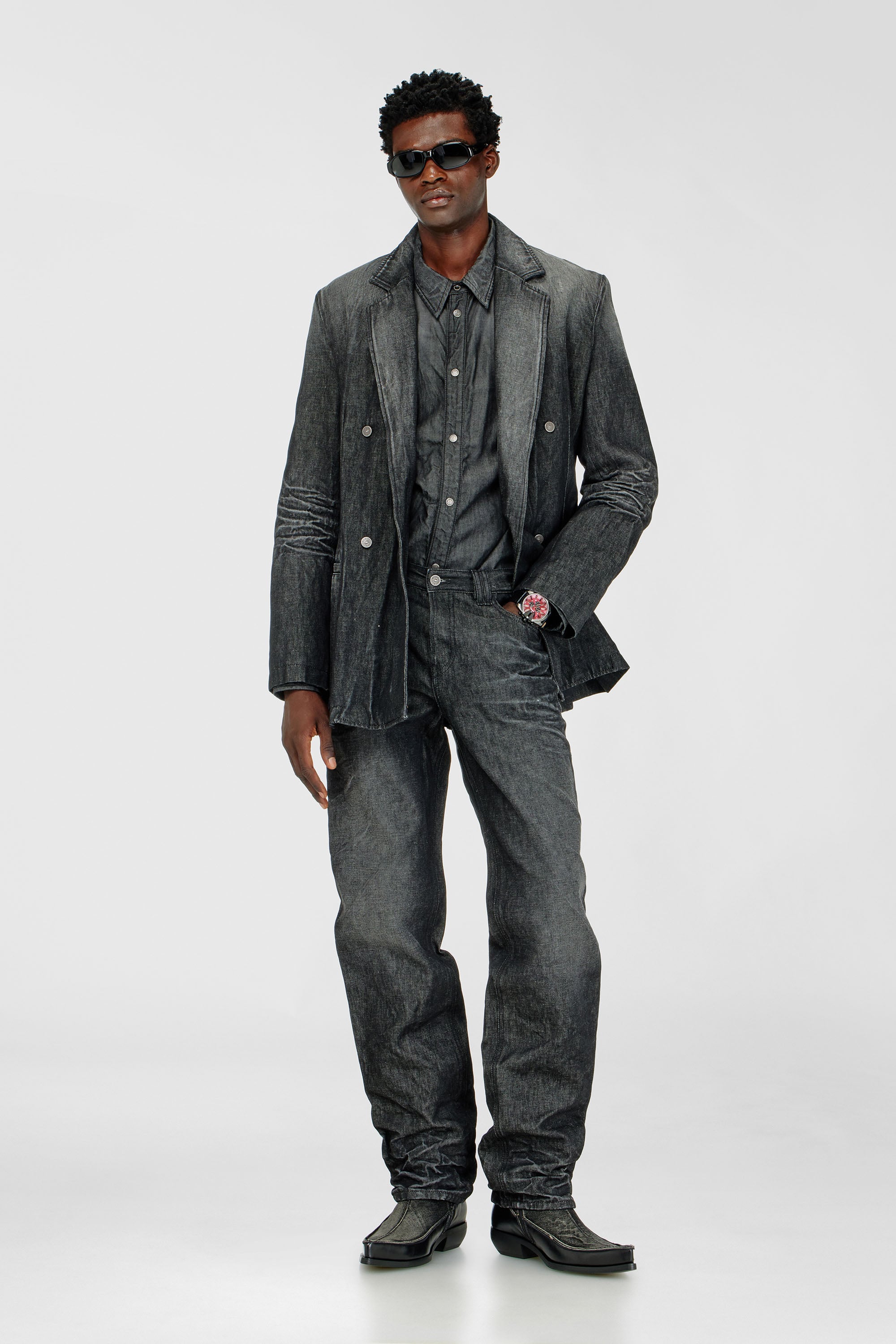 Diesel - Male's Regular Jeans 1991 D-Voeed 09R39, ブラック/ダークグレー - 1