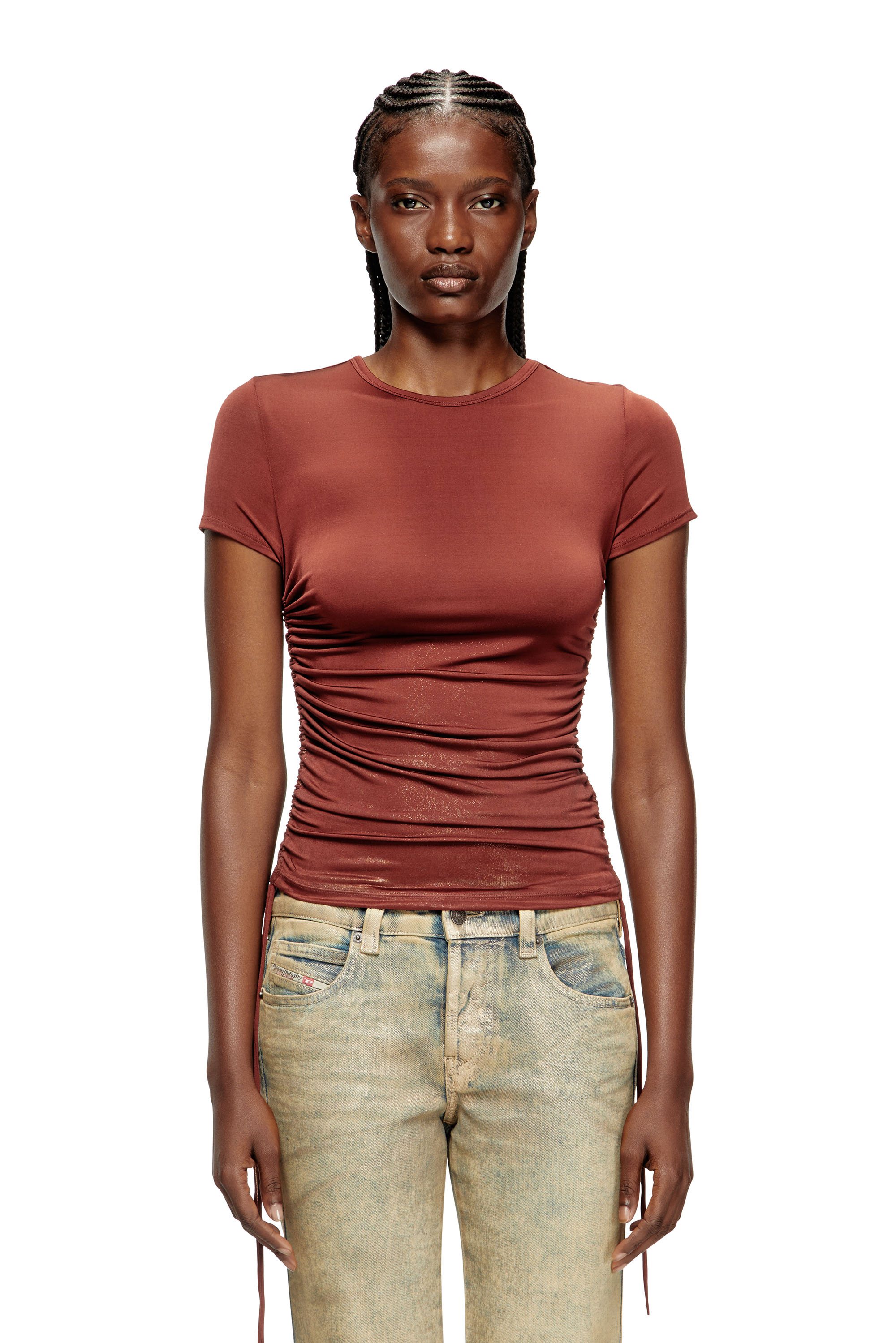 Diesel - T-REY, Female's 半袖トップ in ブラウン - 3