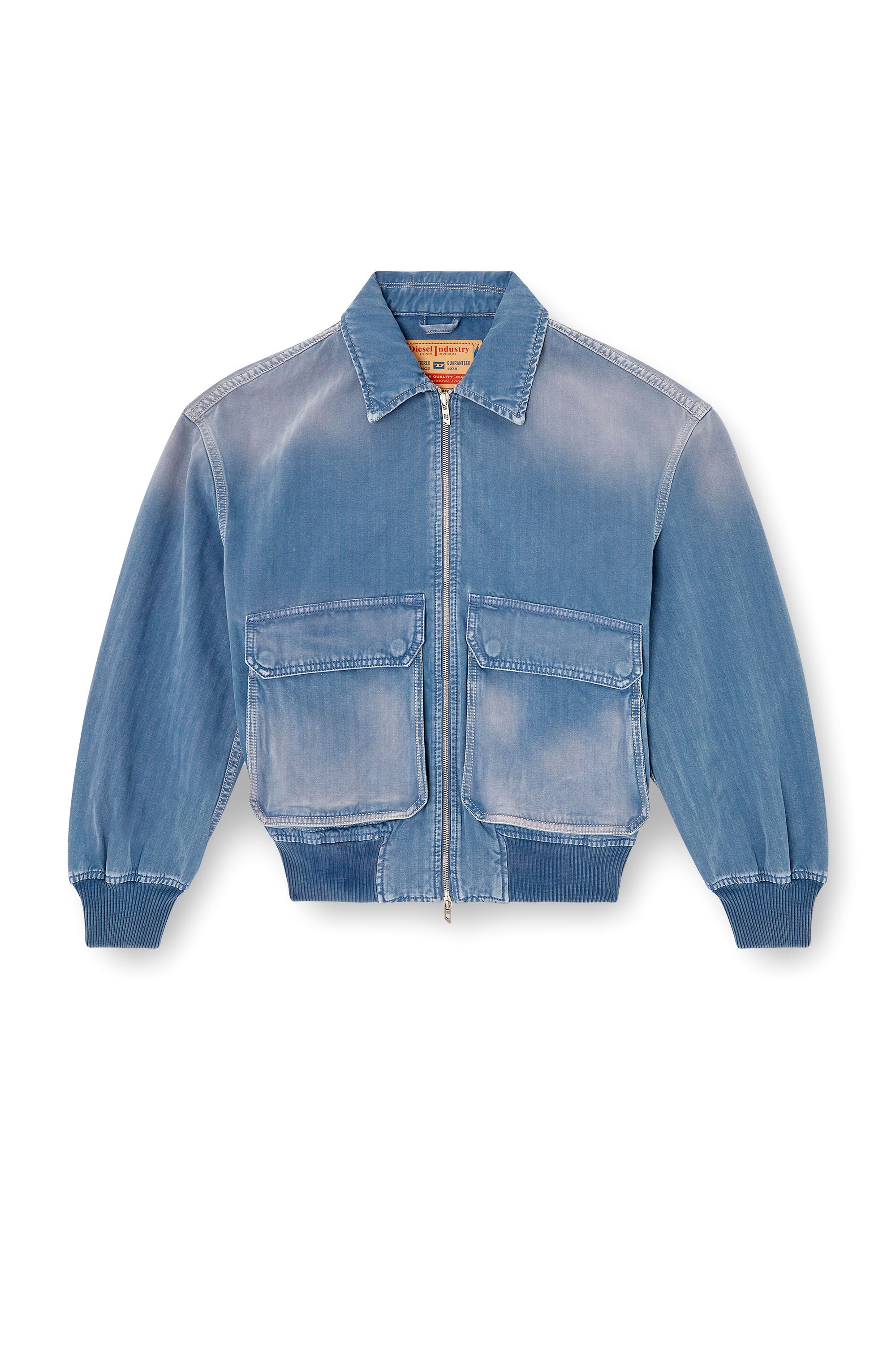 Diesel - D-KURZ, Unisex's Jacket in coloured herringbone denim in ライトブルー - 3