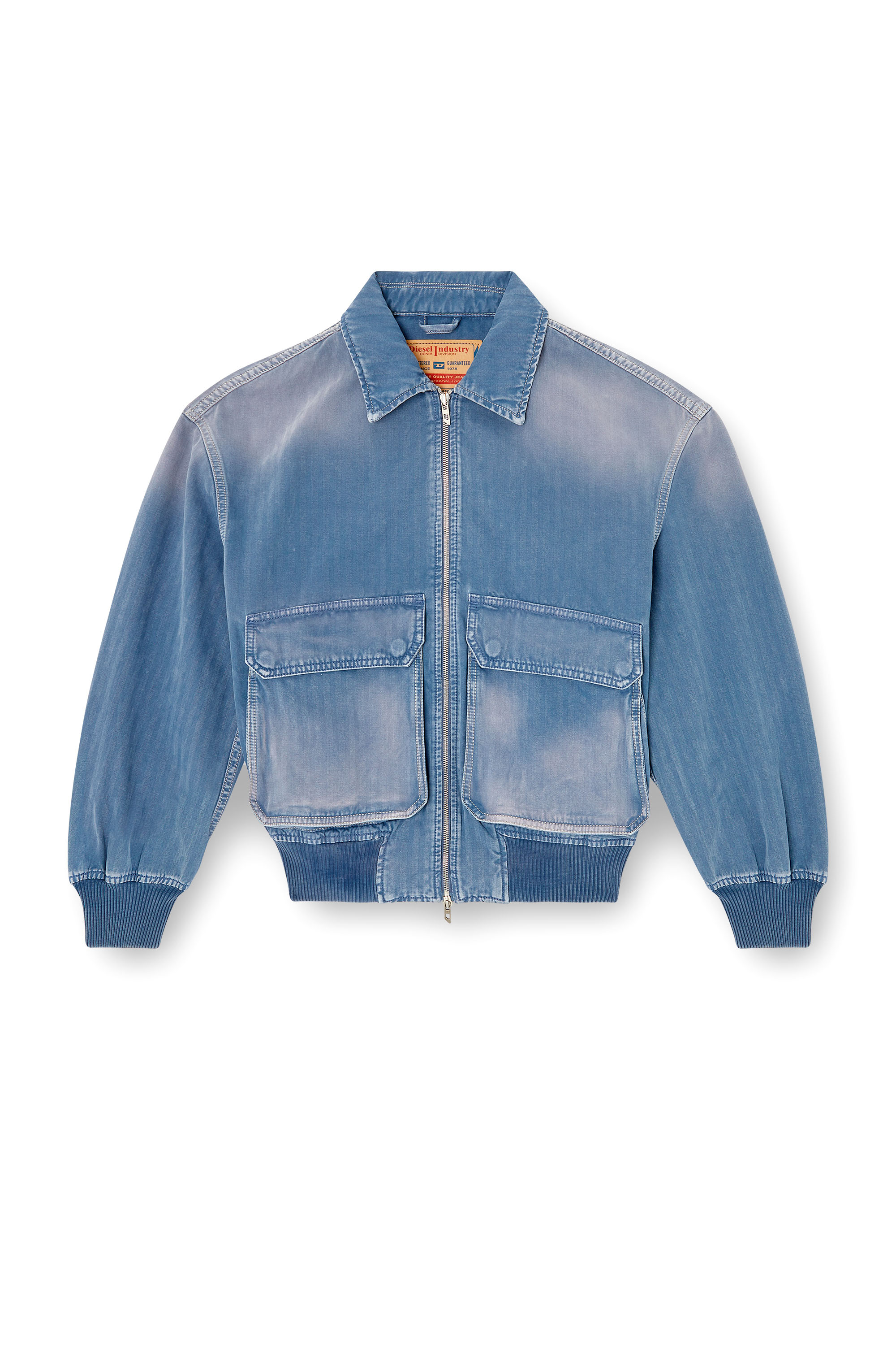 Diesel - D-KURZ, Unisex's Jacket in coloured herringbone denim in ライトブルー - 2