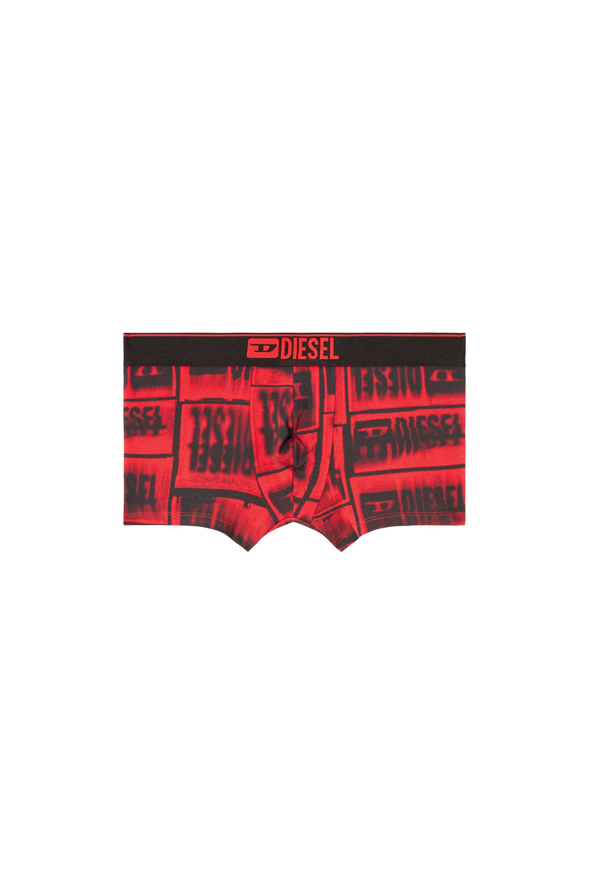 Diesel - DAMIEN-D-BOX, Male's Boxer briefs with faded logo print in レッド - 4