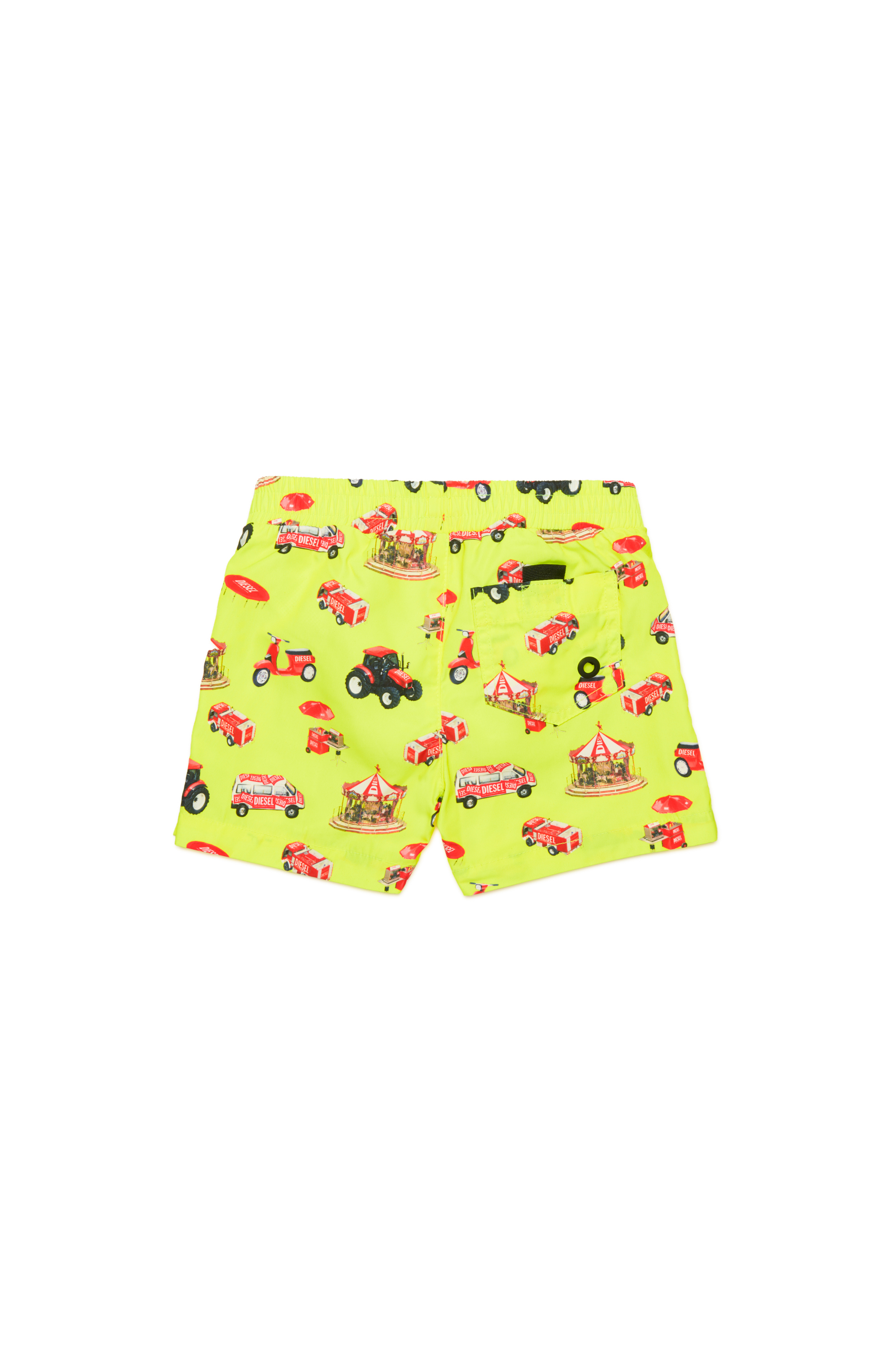 Diesel - MIPANB, Male's Swim shorts with vehicle print in 蛍光イエロー - 2
