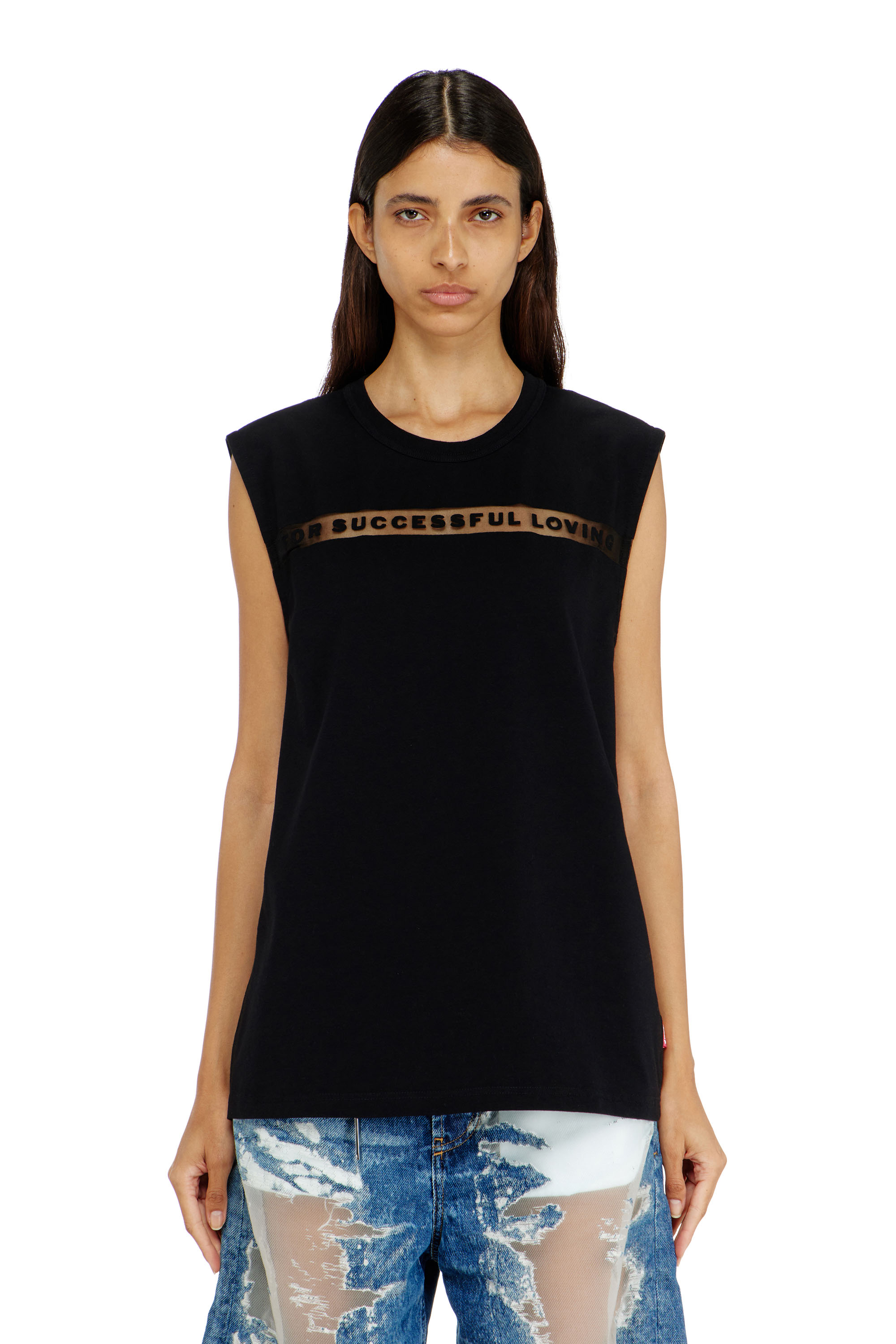 Diesel - PR-T-NORM-BISC-MATI-R, Unisex's Tank top with For Successful Loving logo in ブラック - 6
