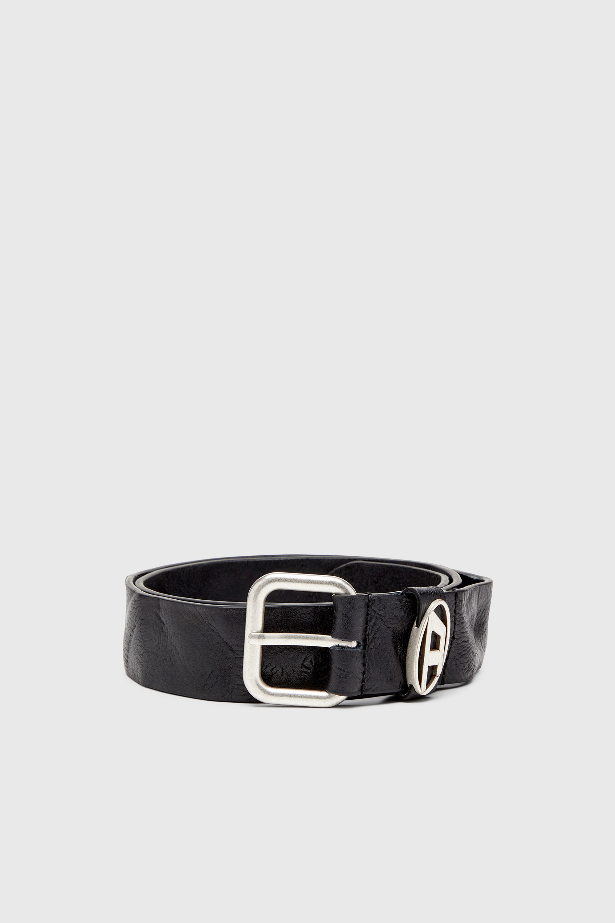Diesel - B-1DR OVAL D LOOP, Unisex's レザーベルト in ブラック - 1