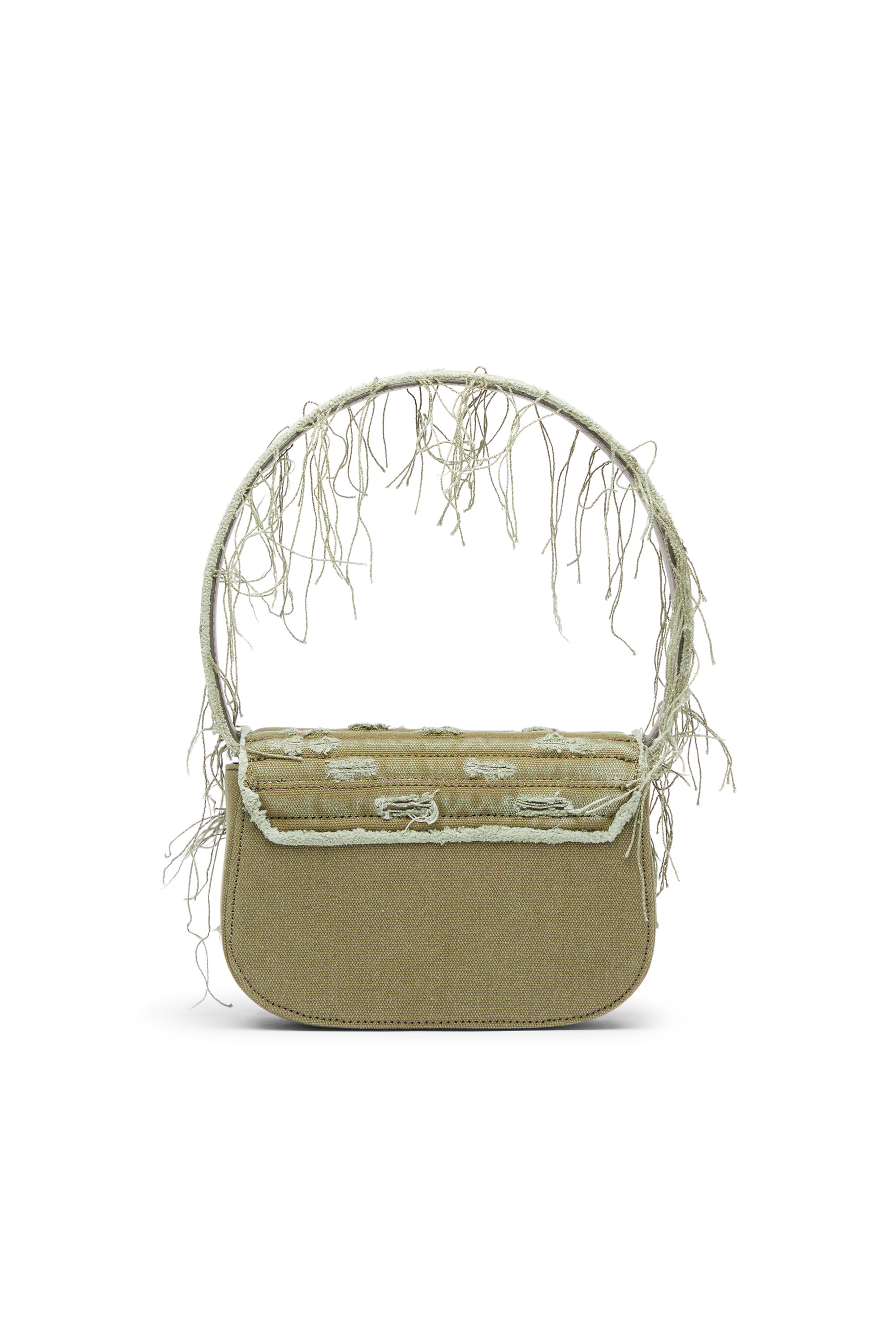 Diesel - 1DR, Female's 1DR-Iconic shoulder bag in canvas and leather in ミリタリーグリーン - 2