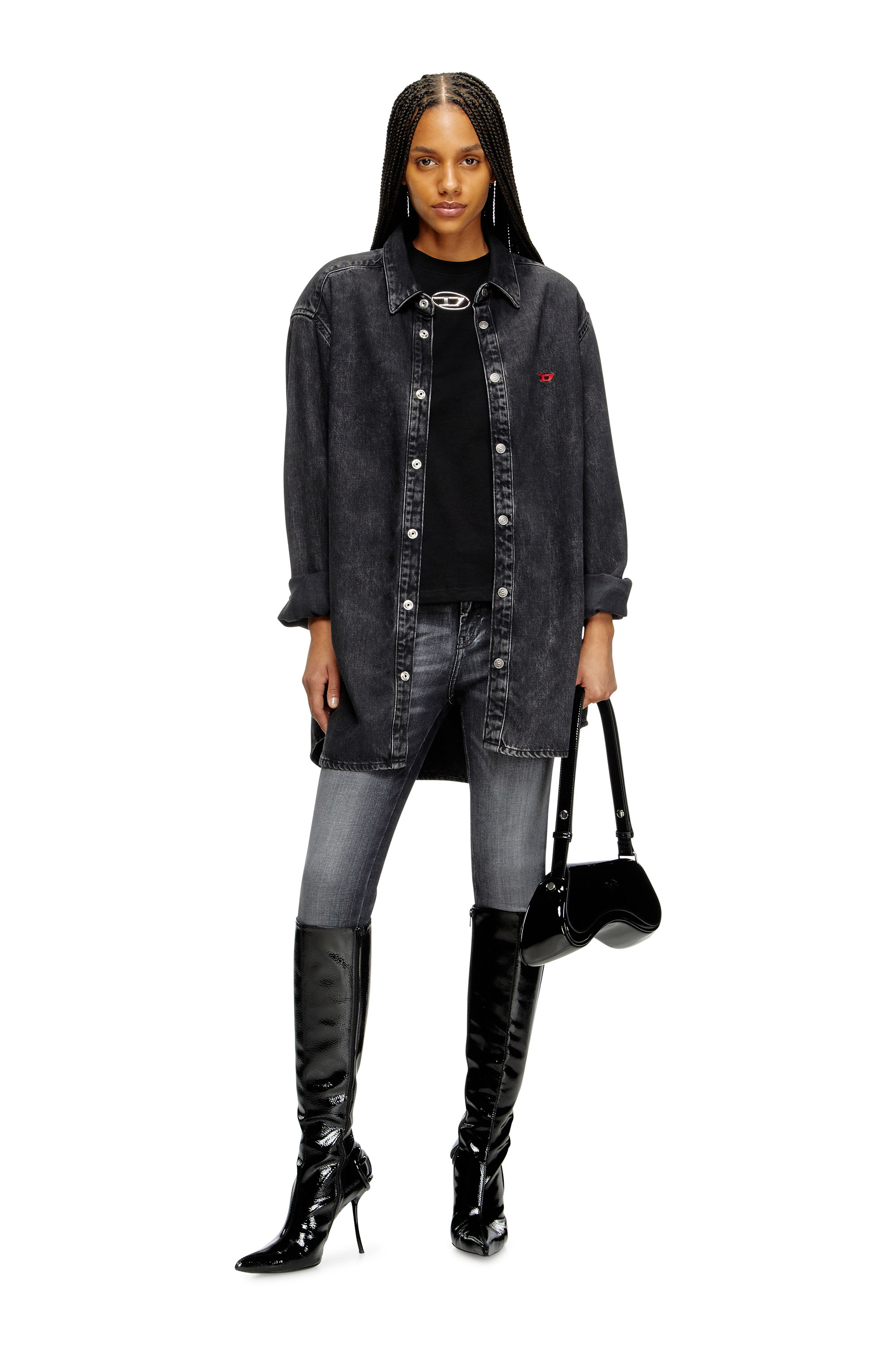 Diesel - T-REGS-OD-Q1, Female's Regular fit T-shirt with Oval D in ブラック - 2