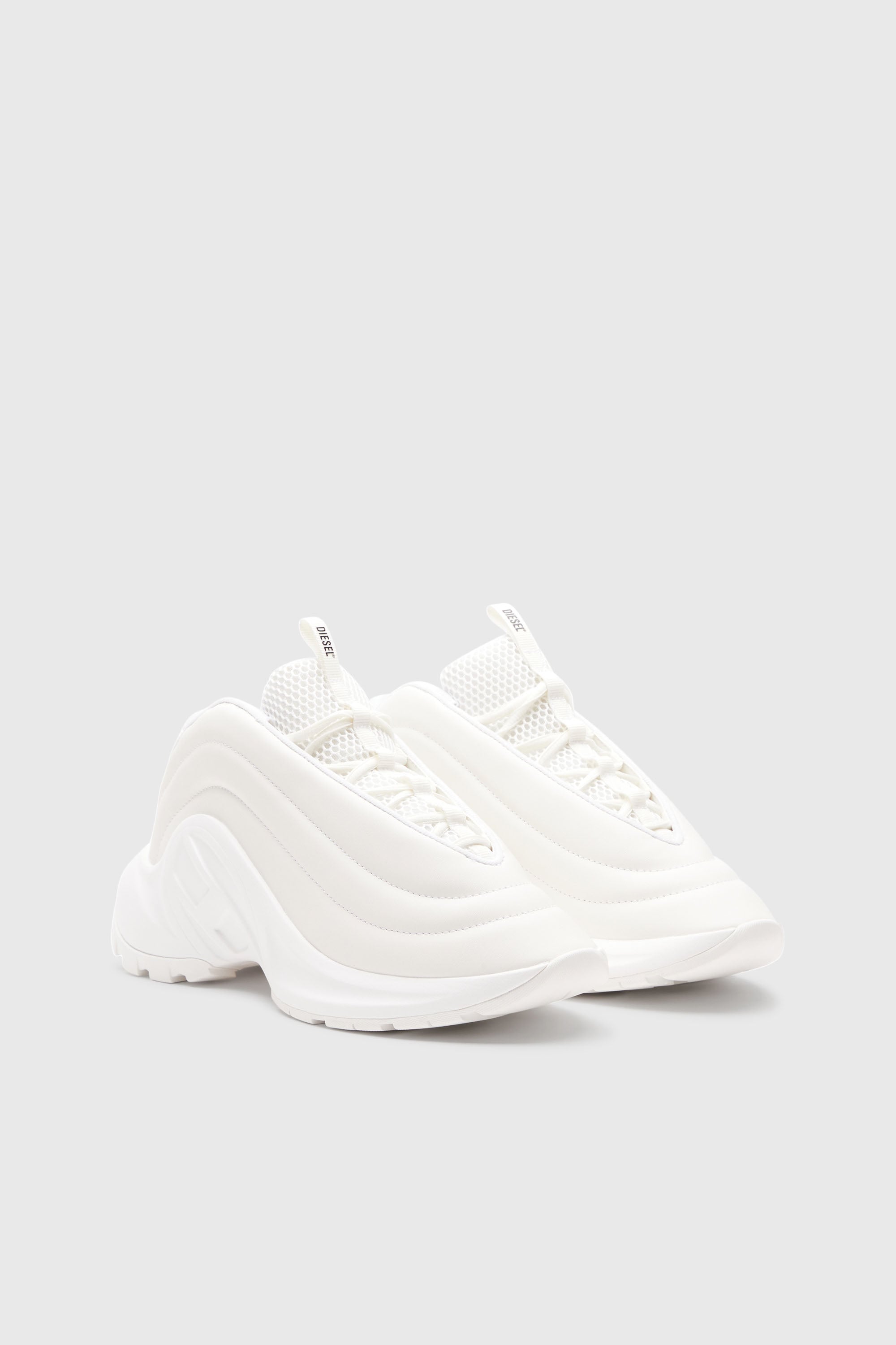Diesel - S-D-RUNNER X, Unisex's S-D-Runner X-Slip-on sneakers with matte Oval D instep in ホワイト - 2
