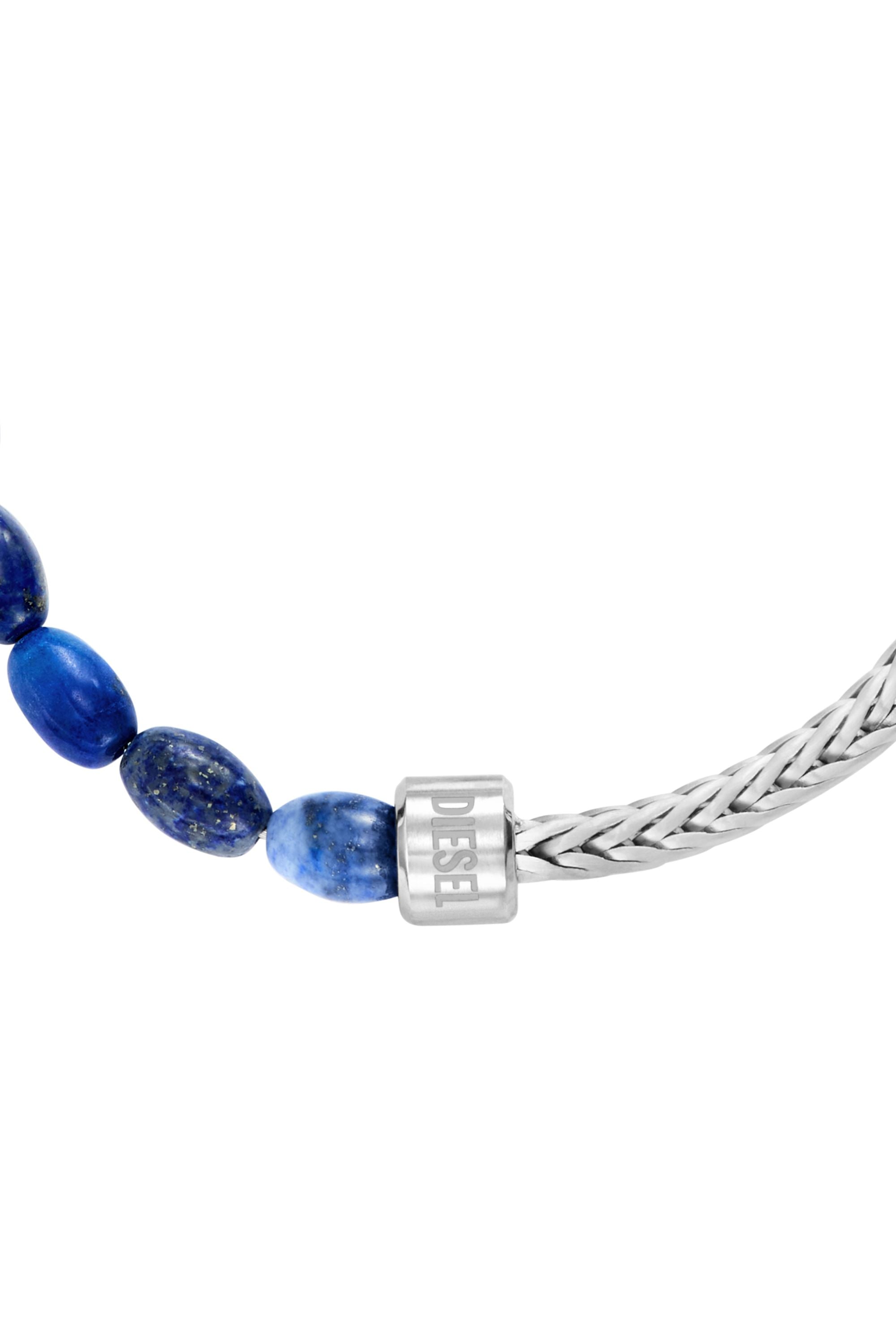 Diesel - DX1713040, Unisex's Lapis Beaded Bracelet in シルバー/ブルー - 3