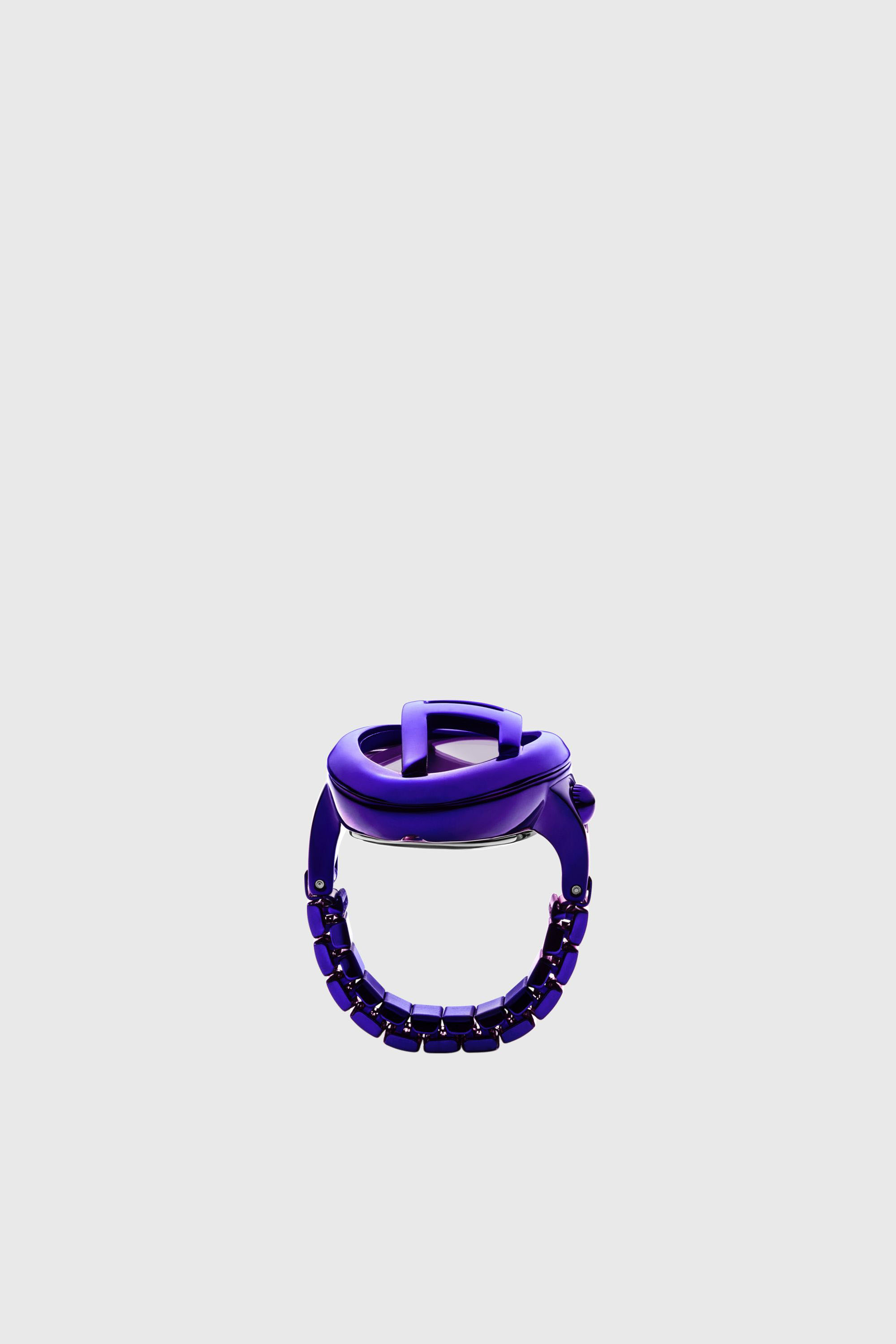 Diesel - DZ5624 WATCH, Female's D-Era purple stainless steel ring watch in ブルー - 4