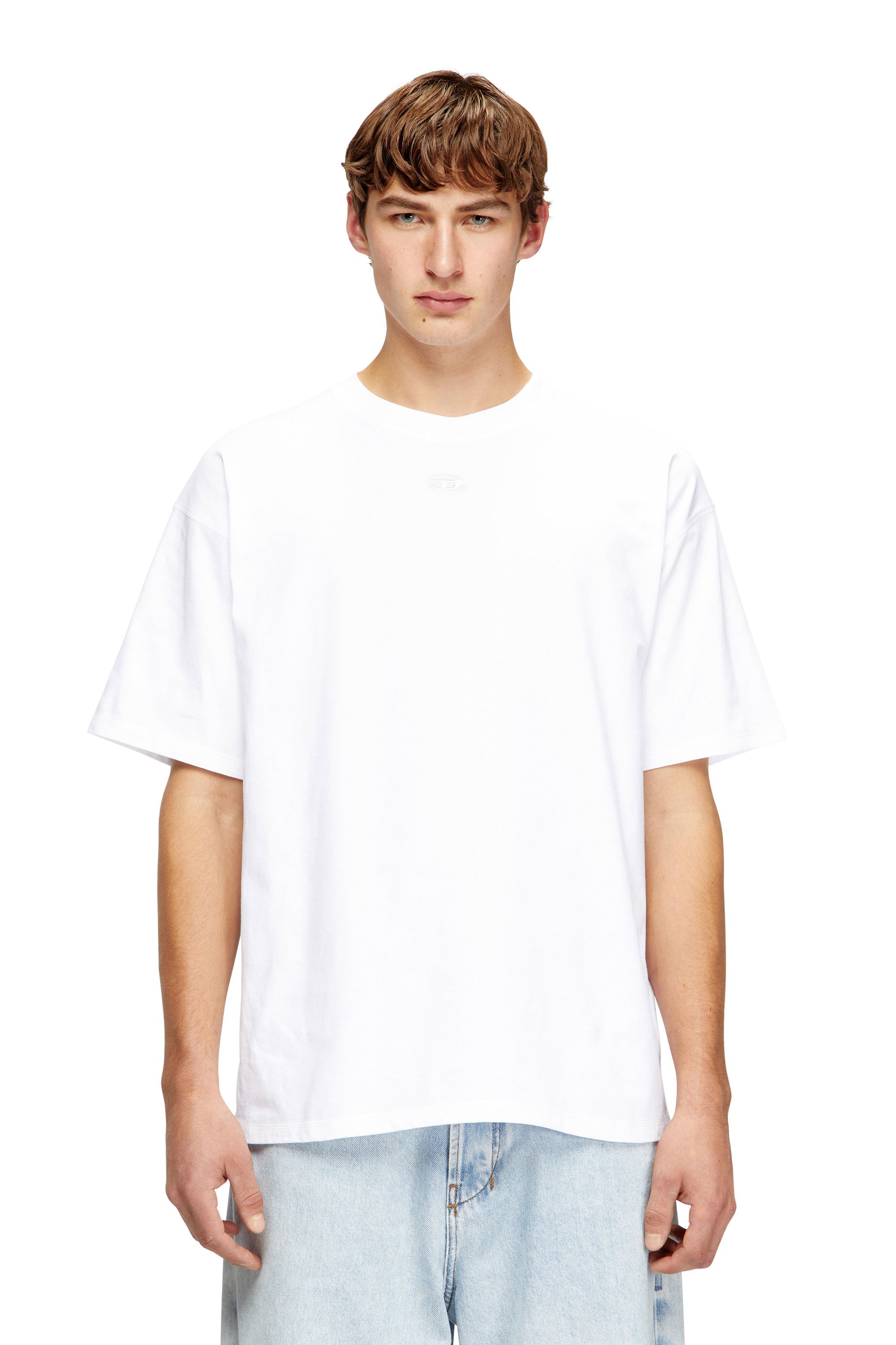 Diesel - T-LUCIEN-IHBI, Male's Relaxed T-shirt in organic cotton in ホワイト - 1