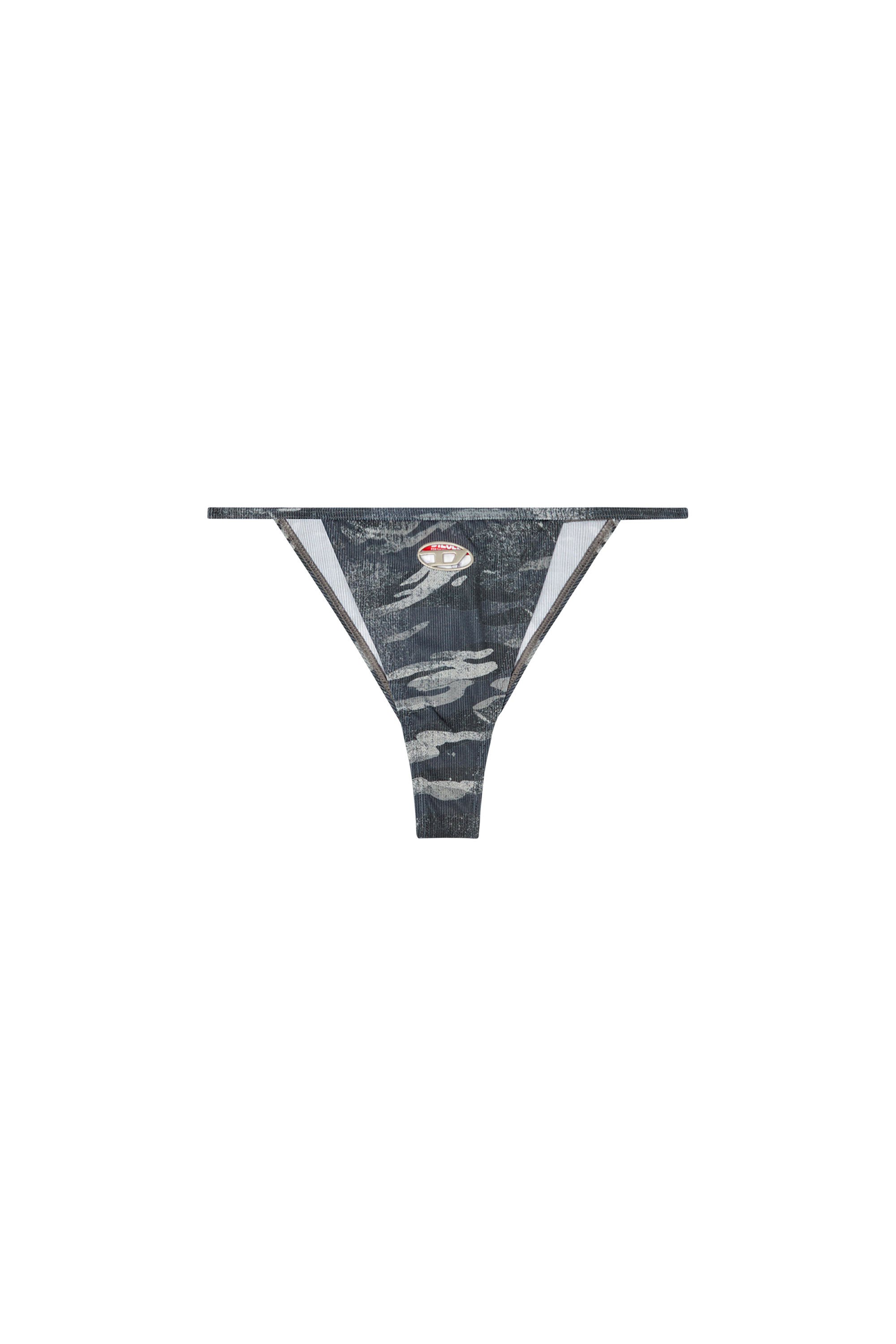 Diesel - CAMILLE-UTLT, Female's Camo bikini bottoms with cut-out logo in ブラック - 4
