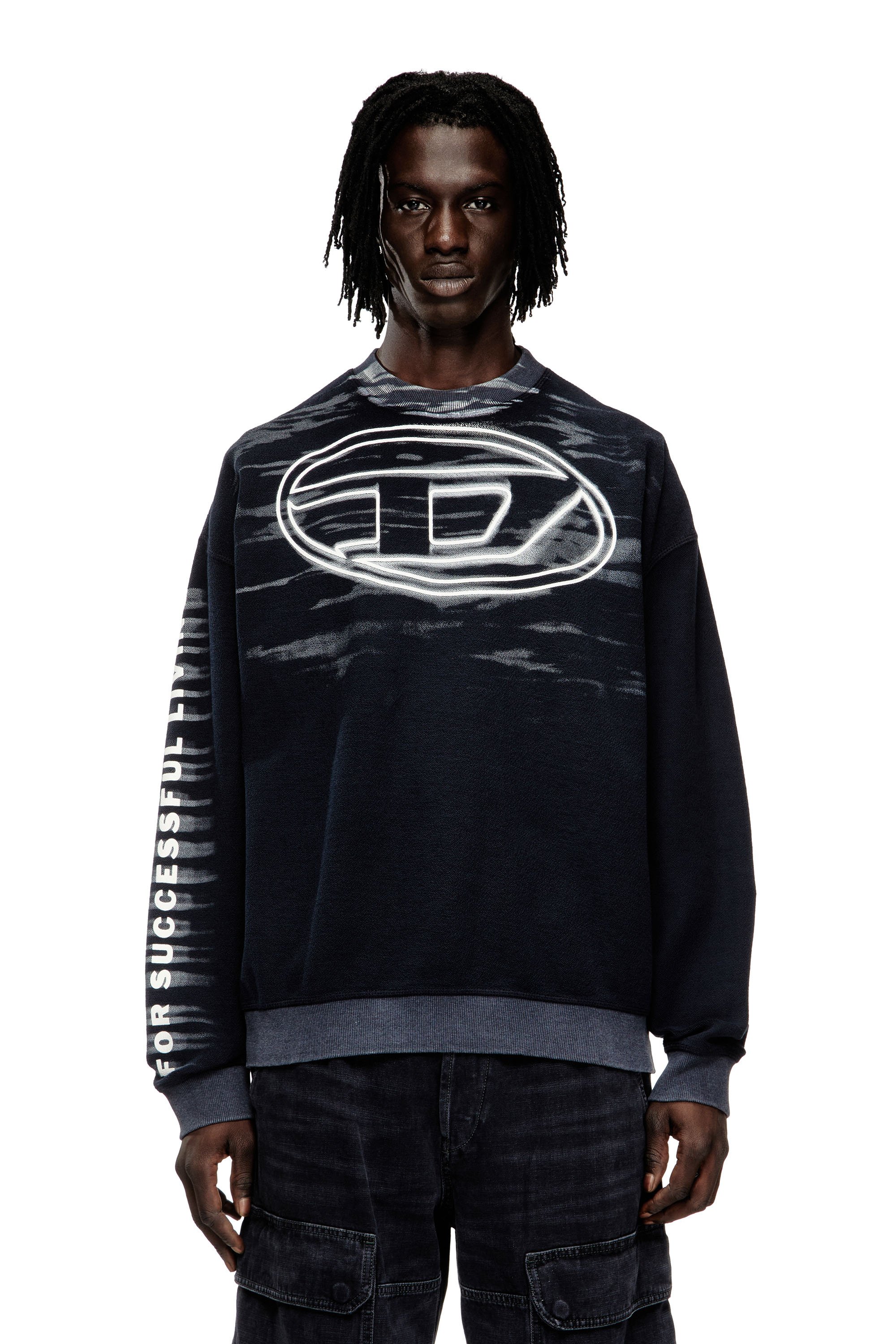 Diesel - S-BOXT-T1, Male's プルオーバースウェット in ダークブルー - 1
