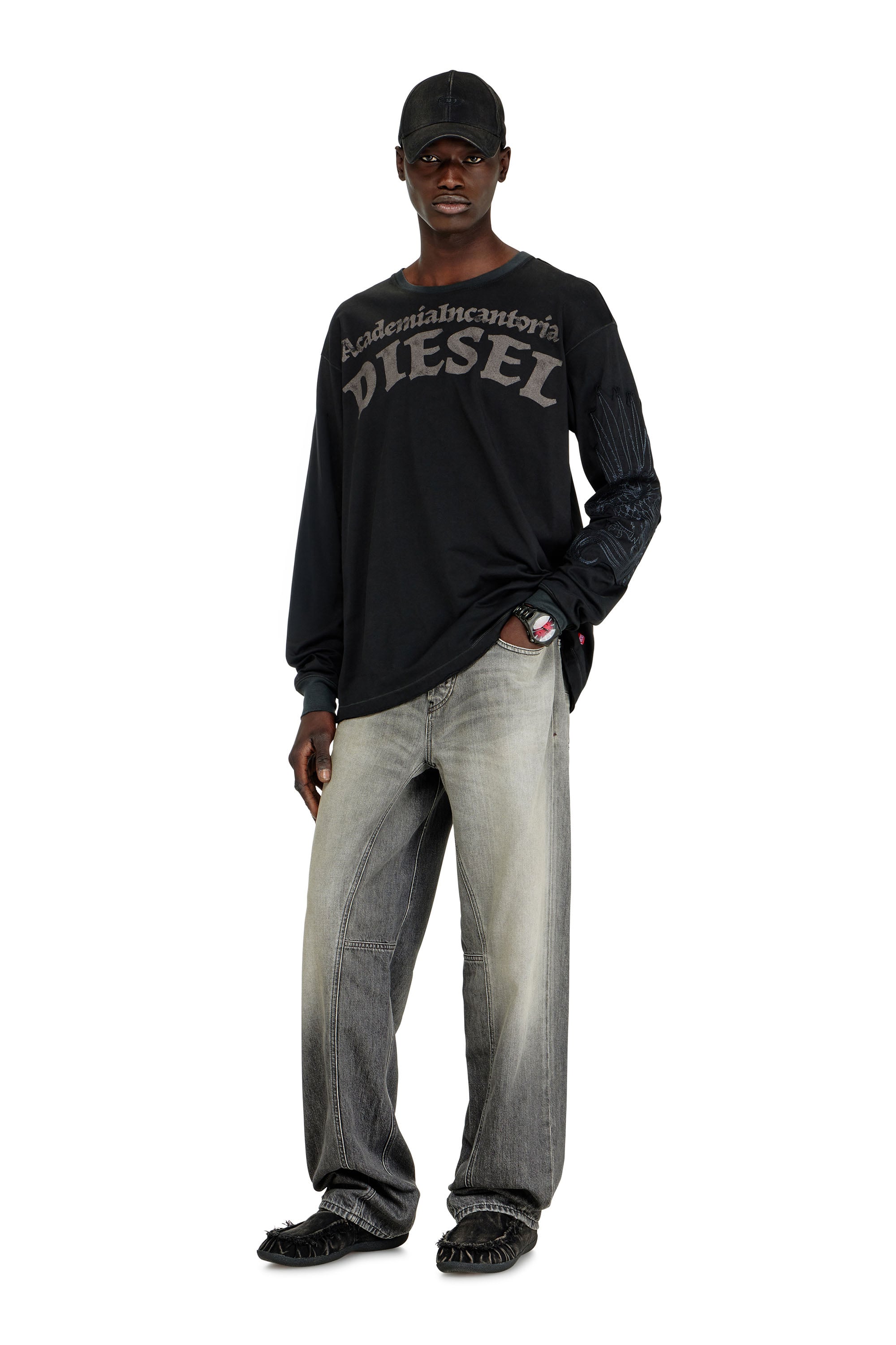 Diesel - T-NORM-LS-AA3, Male's 長袖Tシャツ in ブラック - 2