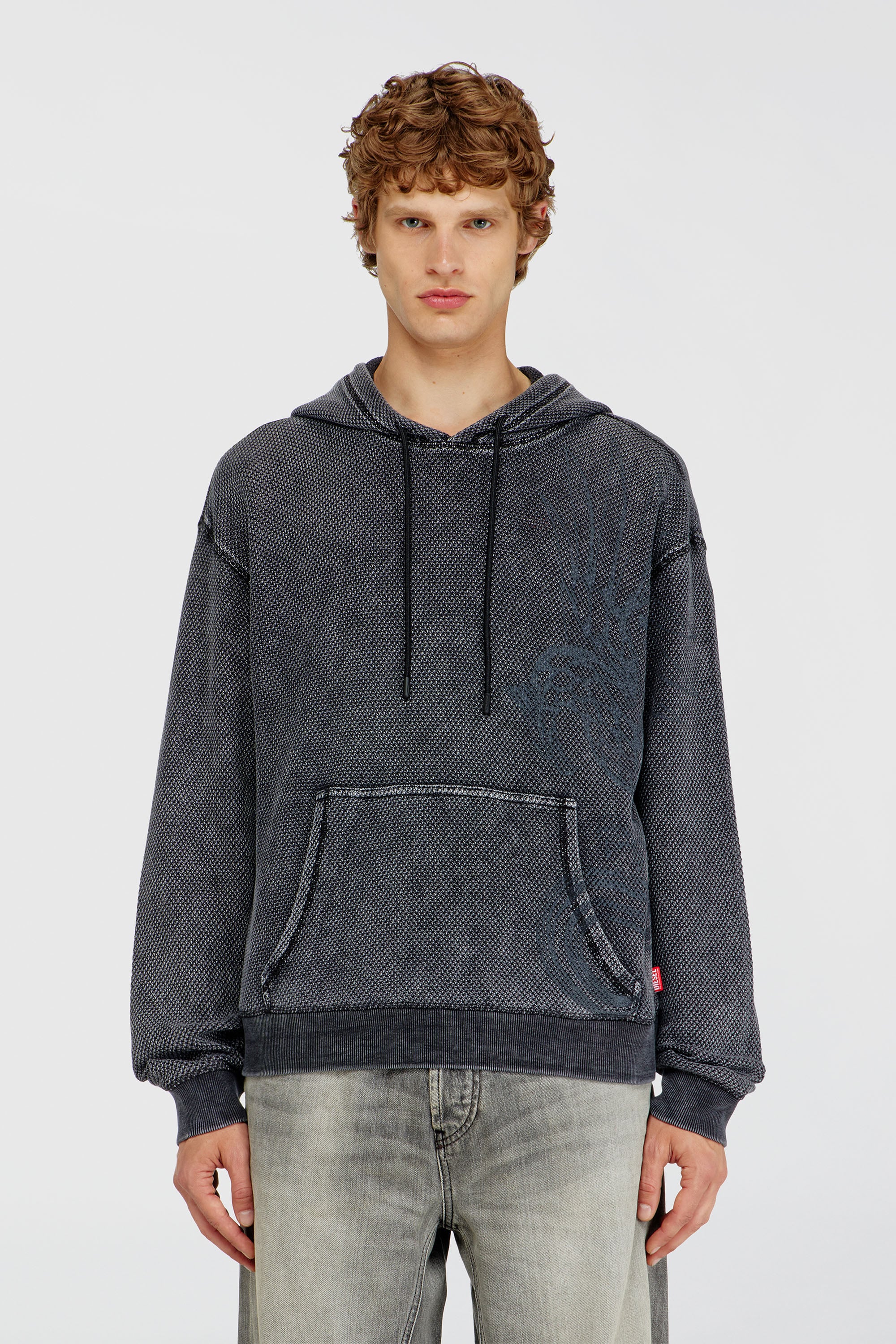 Diesel - S-NORM-HOOD-AA1, Male's プルオーバーパーカー in ダークグレー - 1