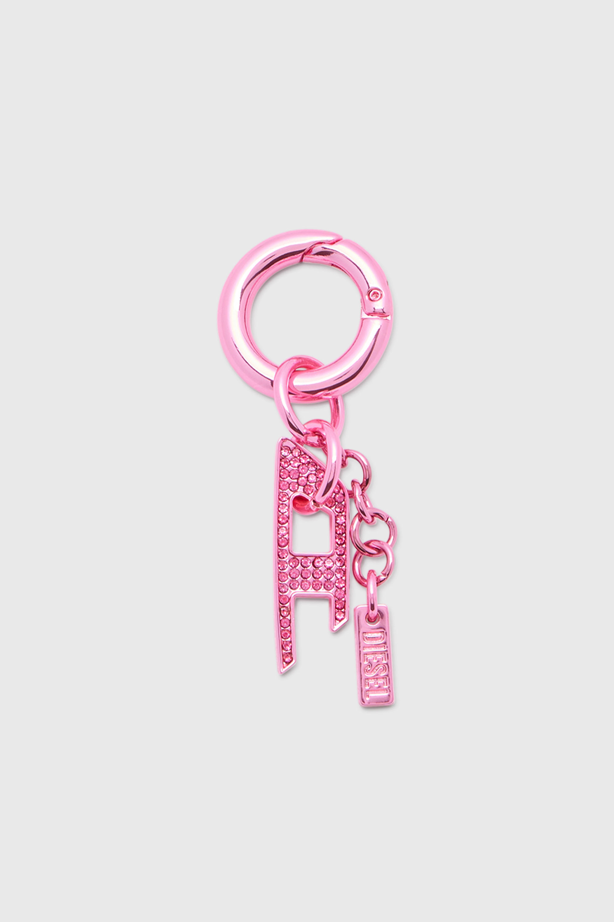 Diesel - CHARM-D, Unisex's Charm with rhinestone D charm in ピンク / ホワイト - 1