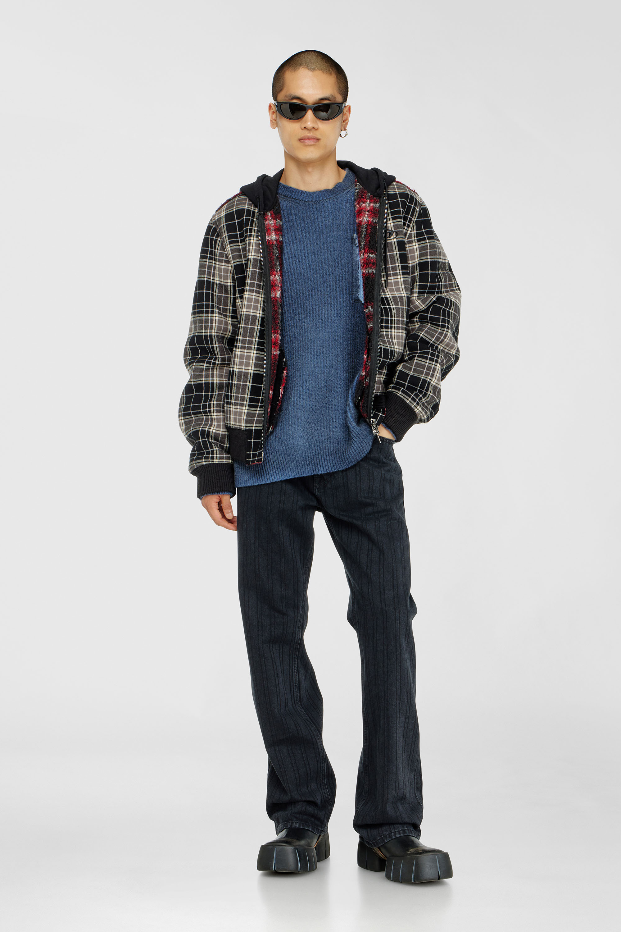 Diesel - W-KUNST, Male's ボンバージャケット in グレー/ブラック - 2