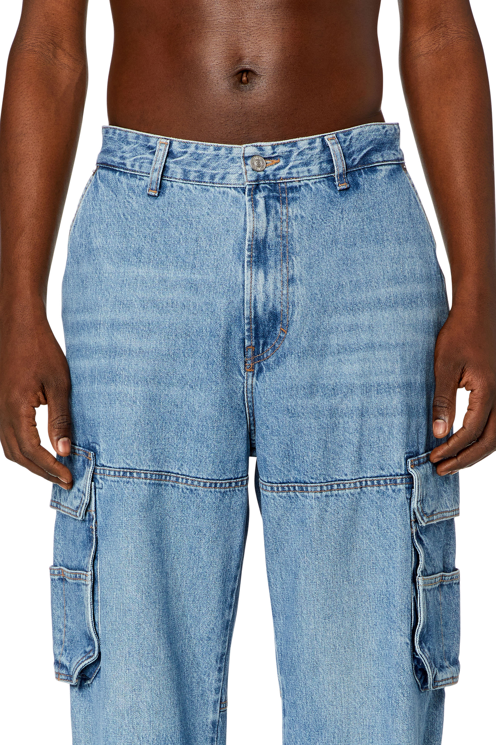 Diesel - Male's Relaxed Jeans D-Fish 0KIAH, ライトブルー - 5