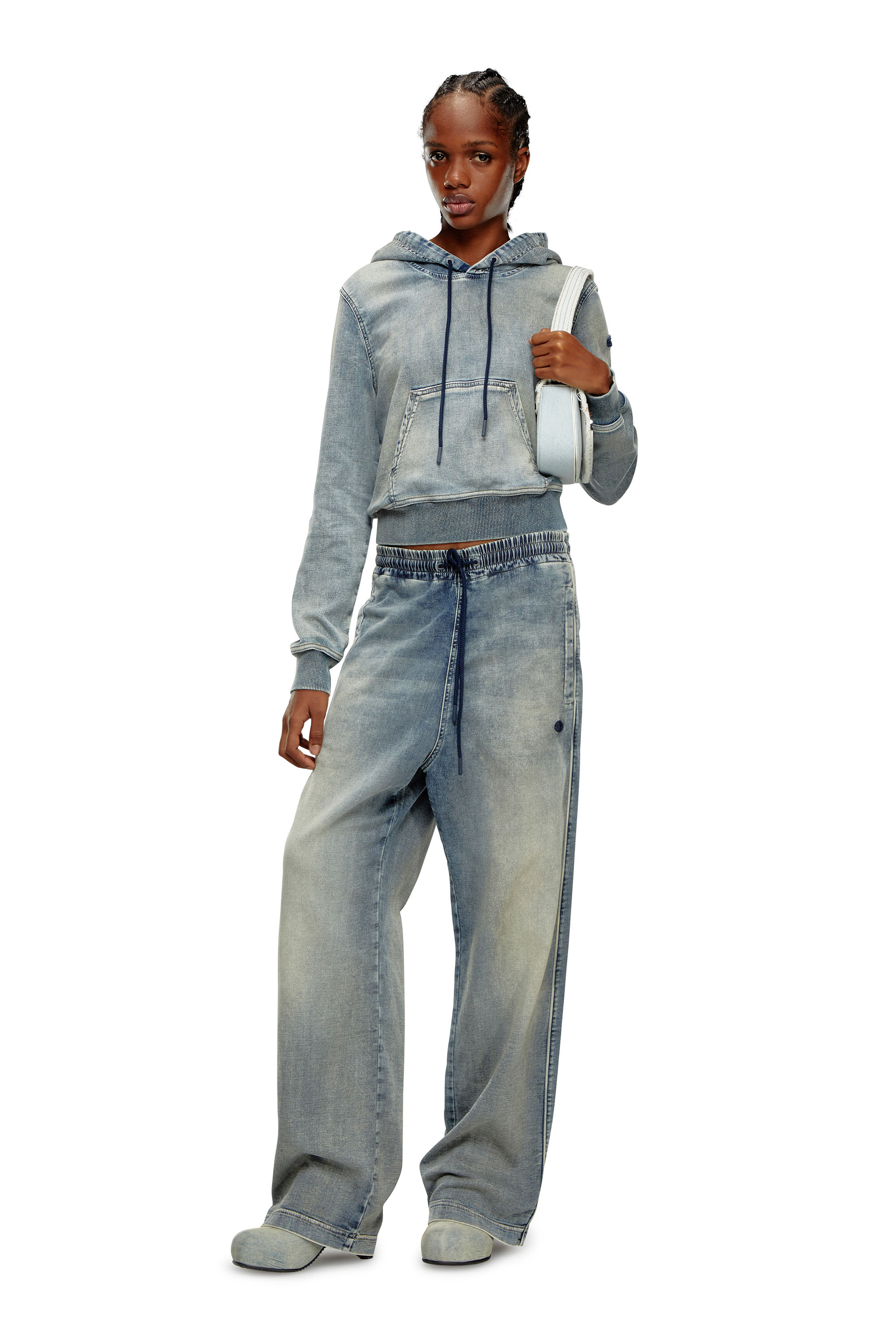 Diesel - 1DR, Female's 1DR-Iconic shoulder bag in denim and leather in アジュール - 1